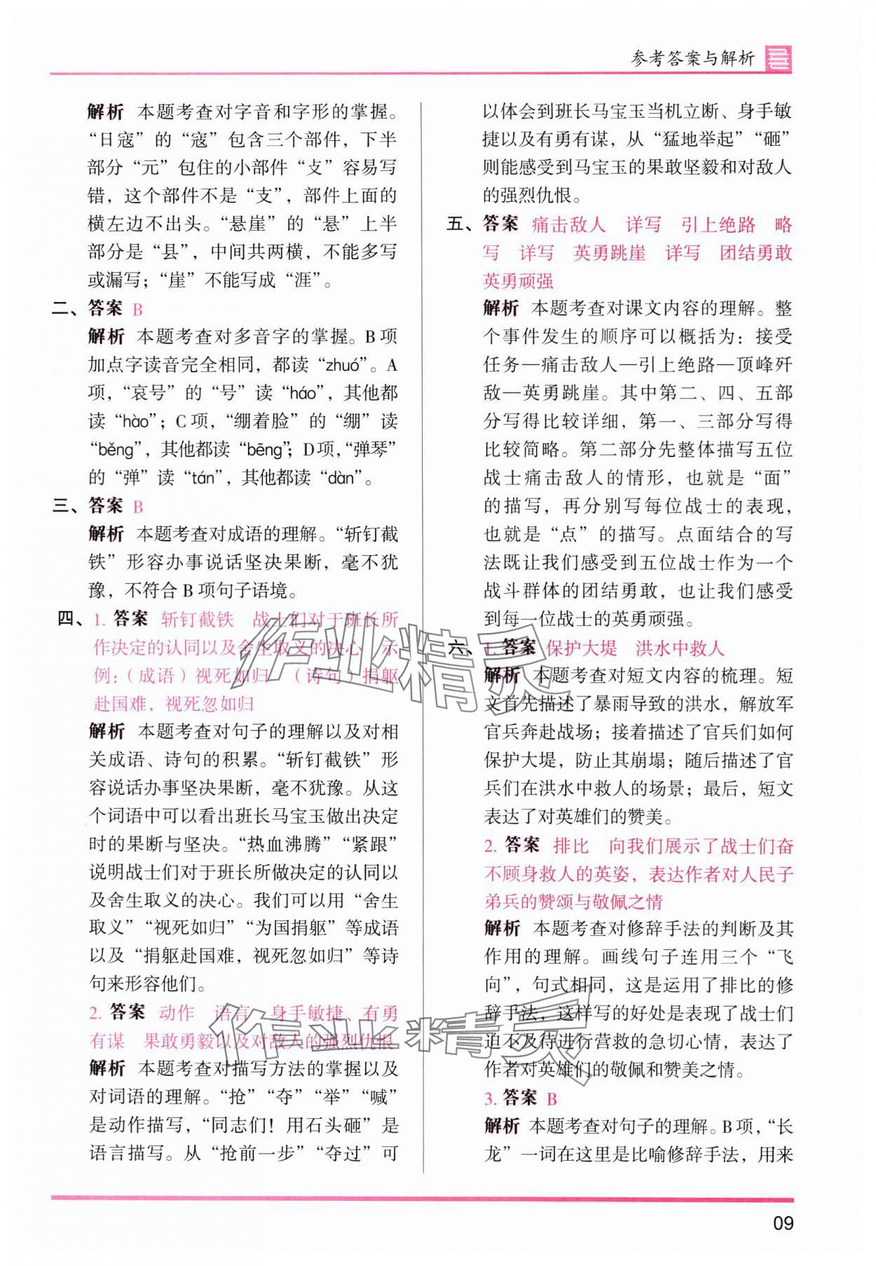 2025年木頭馬分層課課練六年級語文上冊人教版浙江專版 第9頁