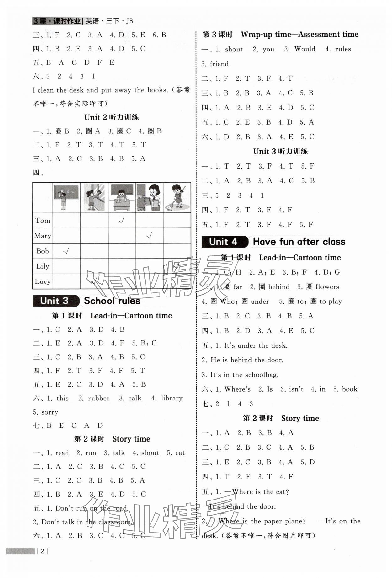 2025年經綸學典課時作業三年級英語下冊譯林版 第2頁