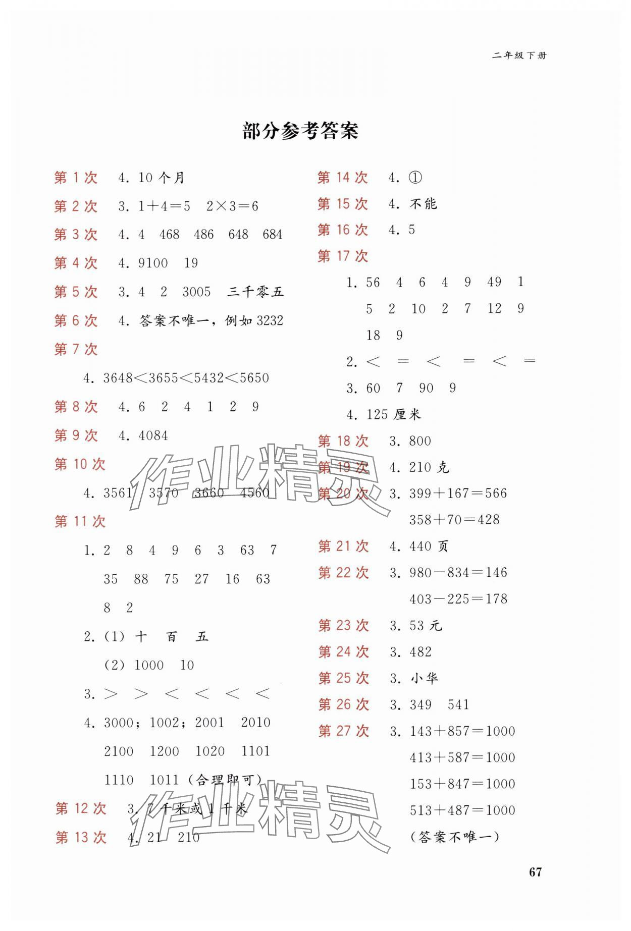 2024年快速口算本二年級(jí)下冊(cè)西師大版 第1頁(yè)