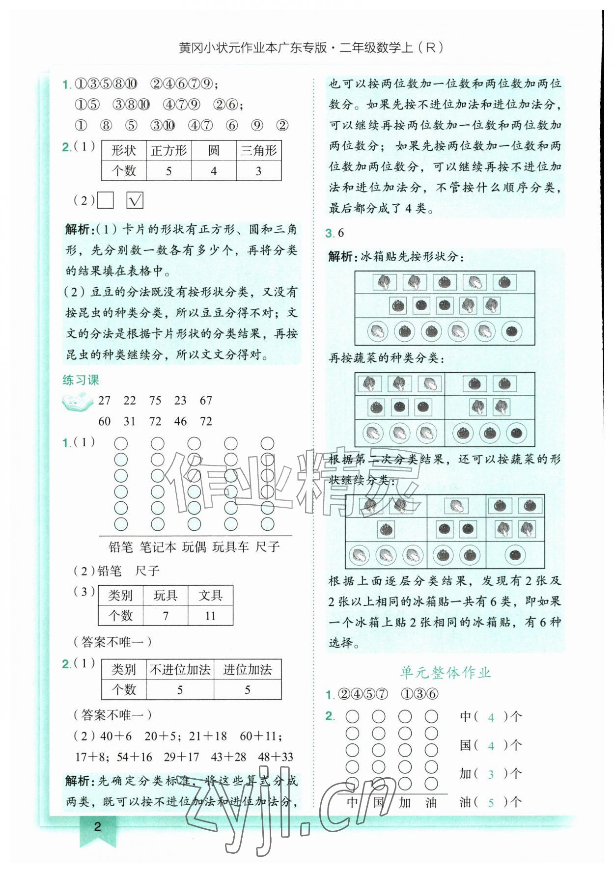 2026年黄冈小状元作业本二年级数学上册人教版广东专版&nbsp;第2页