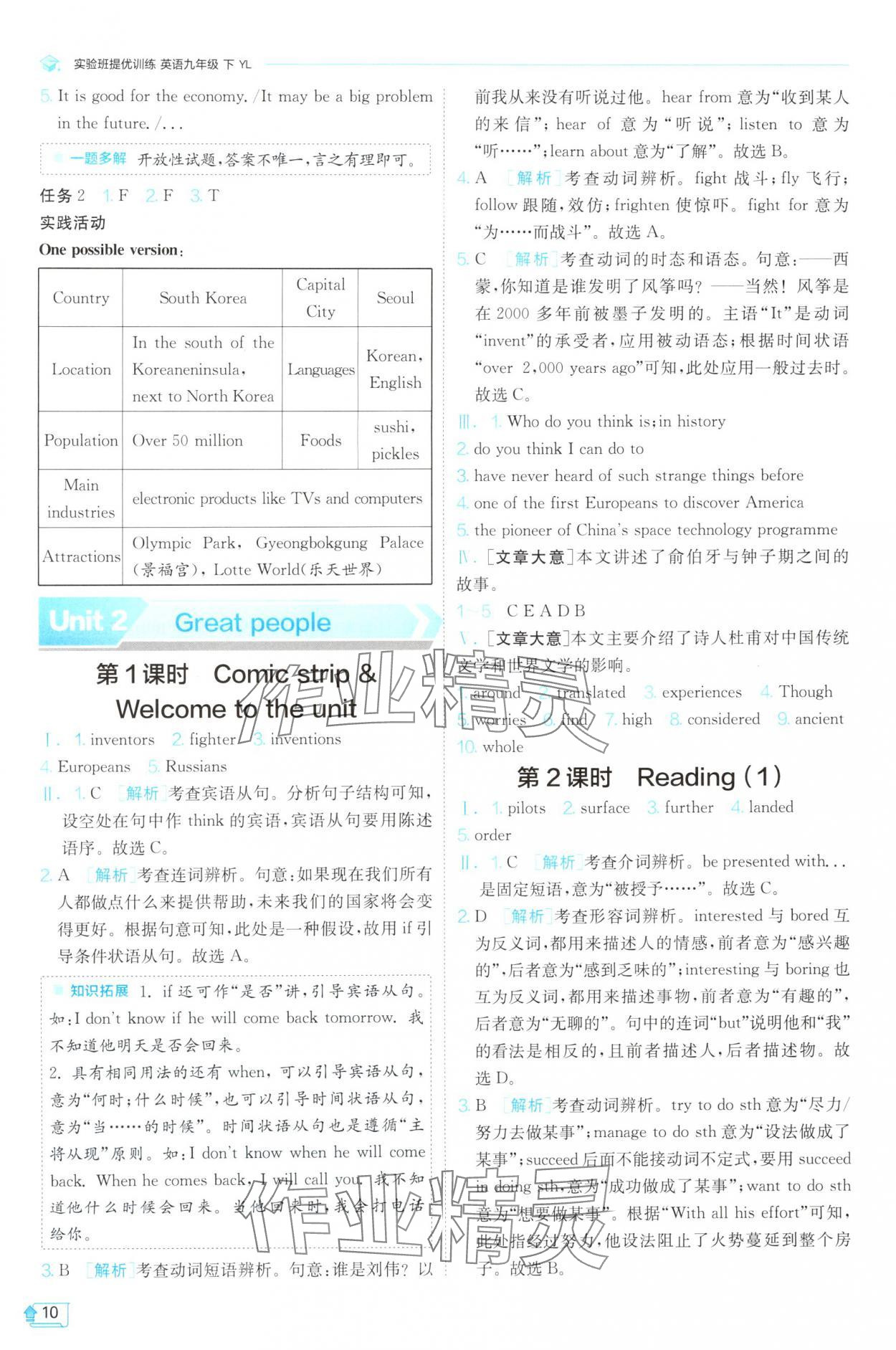 2025年實(shí)驗(yàn)班提優(yōu)訓(xùn)練九年級(jí)英語(yǔ)下冊(cè)譯林版 第10頁(yè)