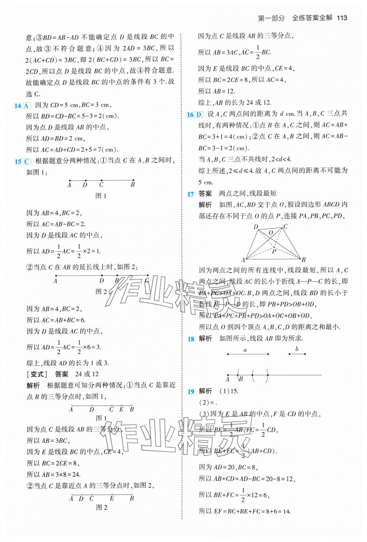 2024年5年中考3年模拟六年级数学下册鲁教版山东专版54制 参考答案第3页