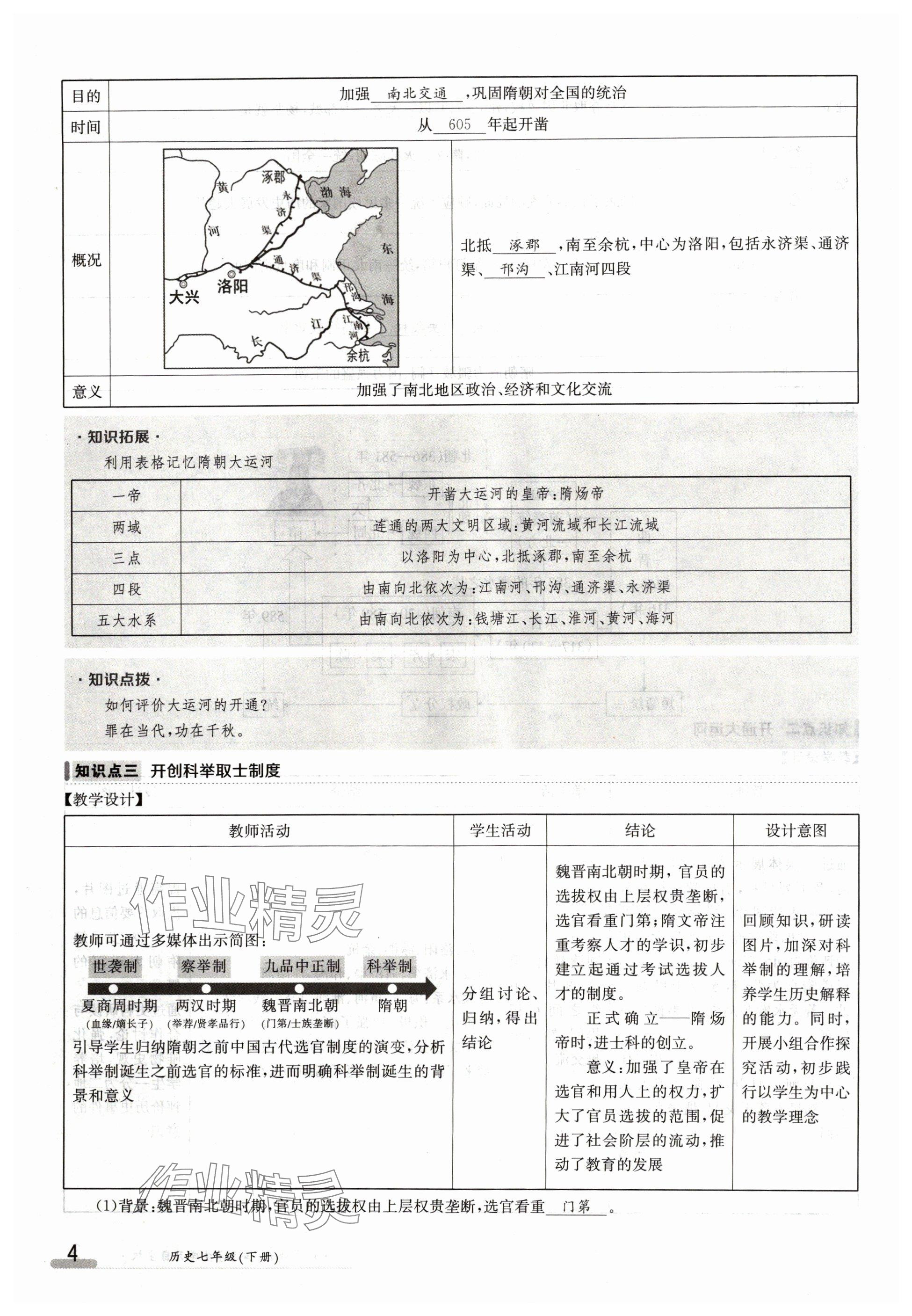 2024年金太陽導(dǎo)學(xué)案七年級歷史下冊人教版 參考答案第4頁