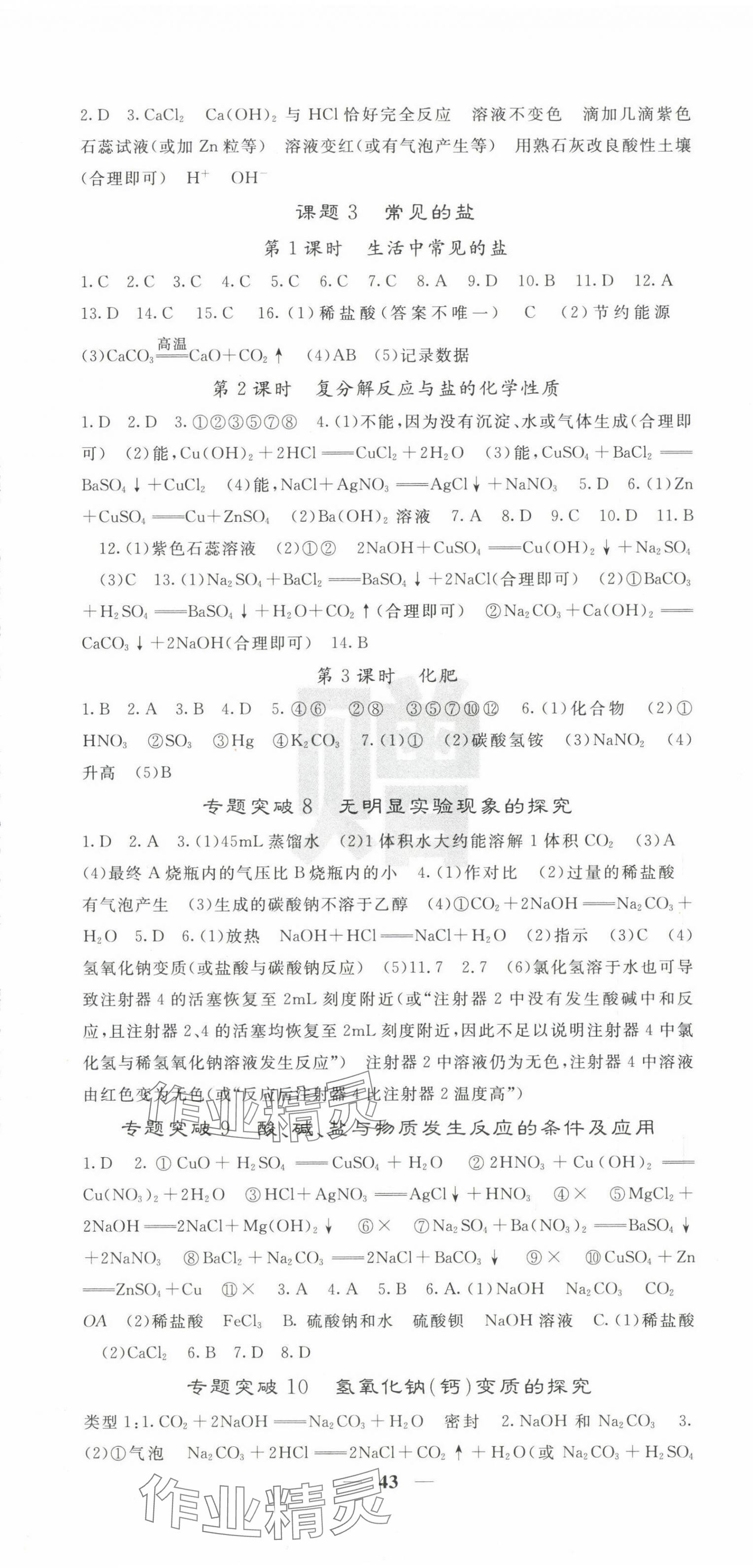 2025年名校课堂内外九年级化学下册人教版 第7页