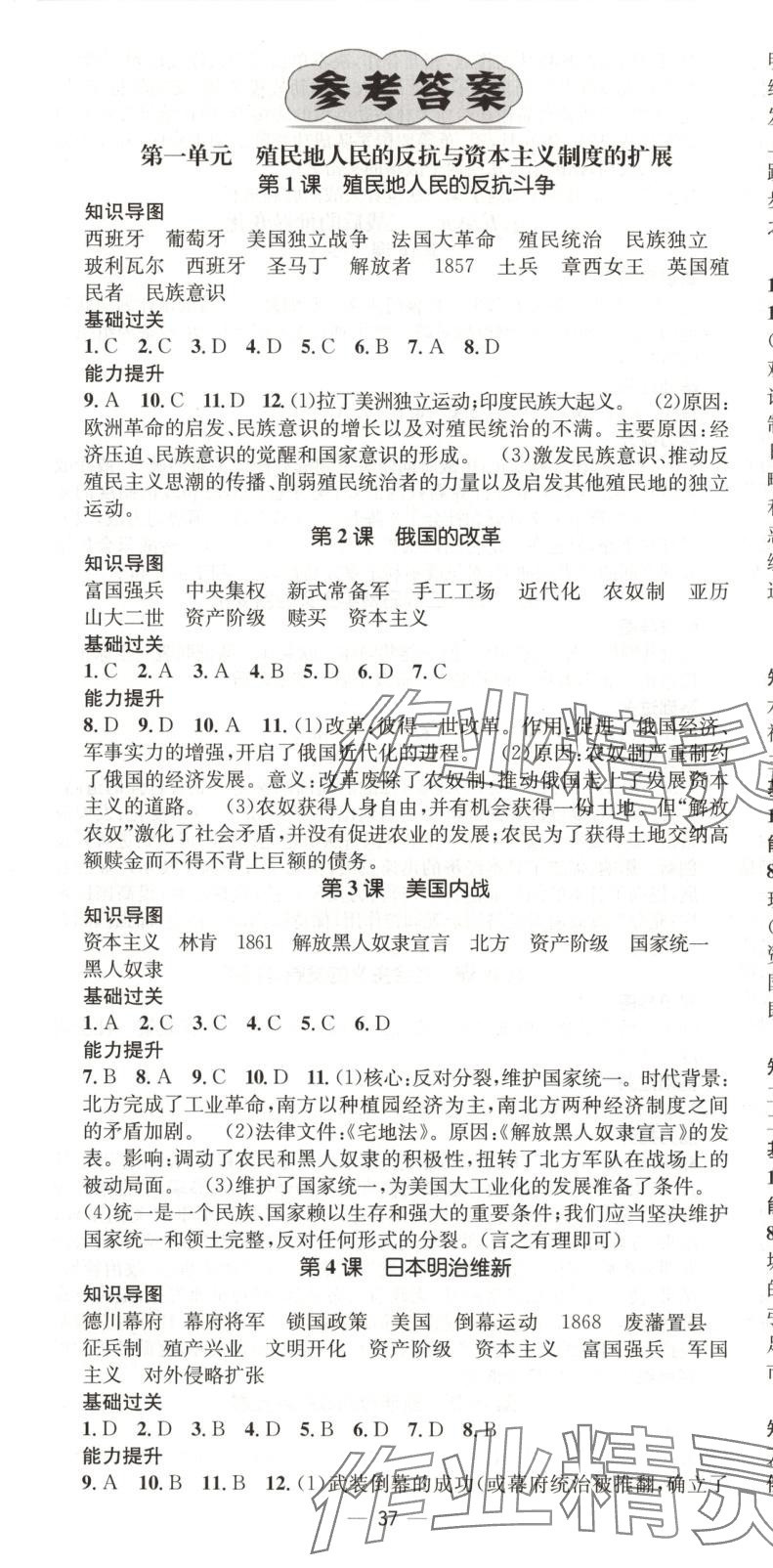 2025年精英新課堂九年級歷史下冊人教版 第1頁