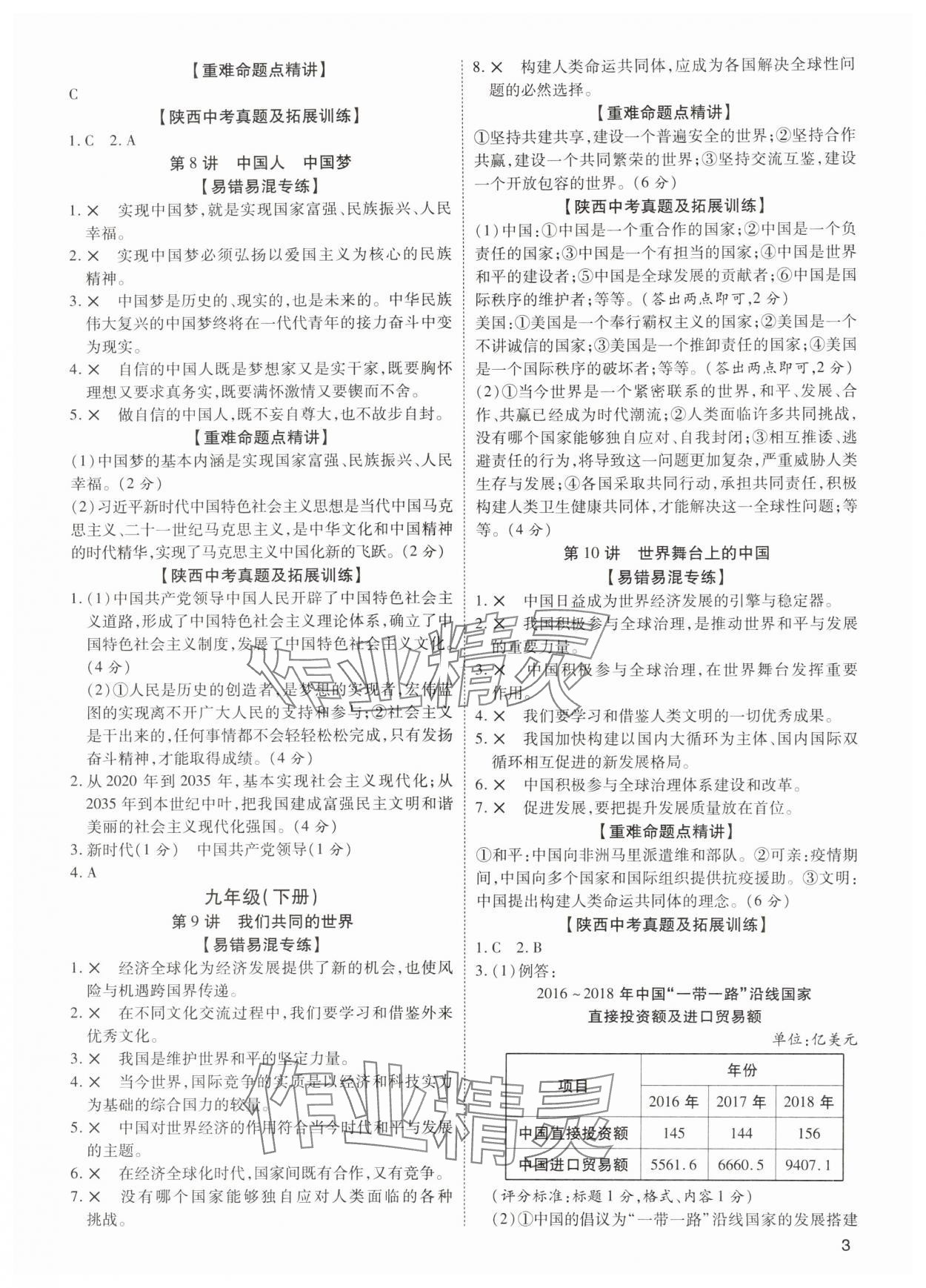 2024年中考零距離道德與法治陜西專版 第3頁