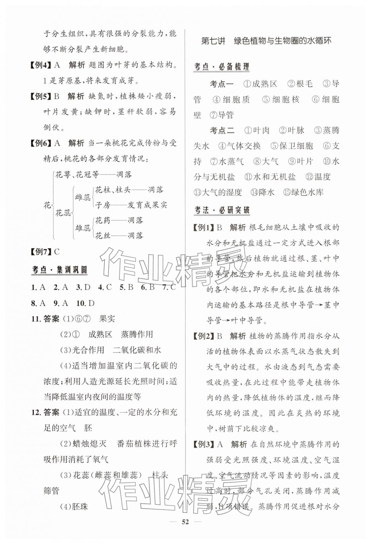2026年初中總復習手冊知識出版社生物魯科版&nbsp;第6頁