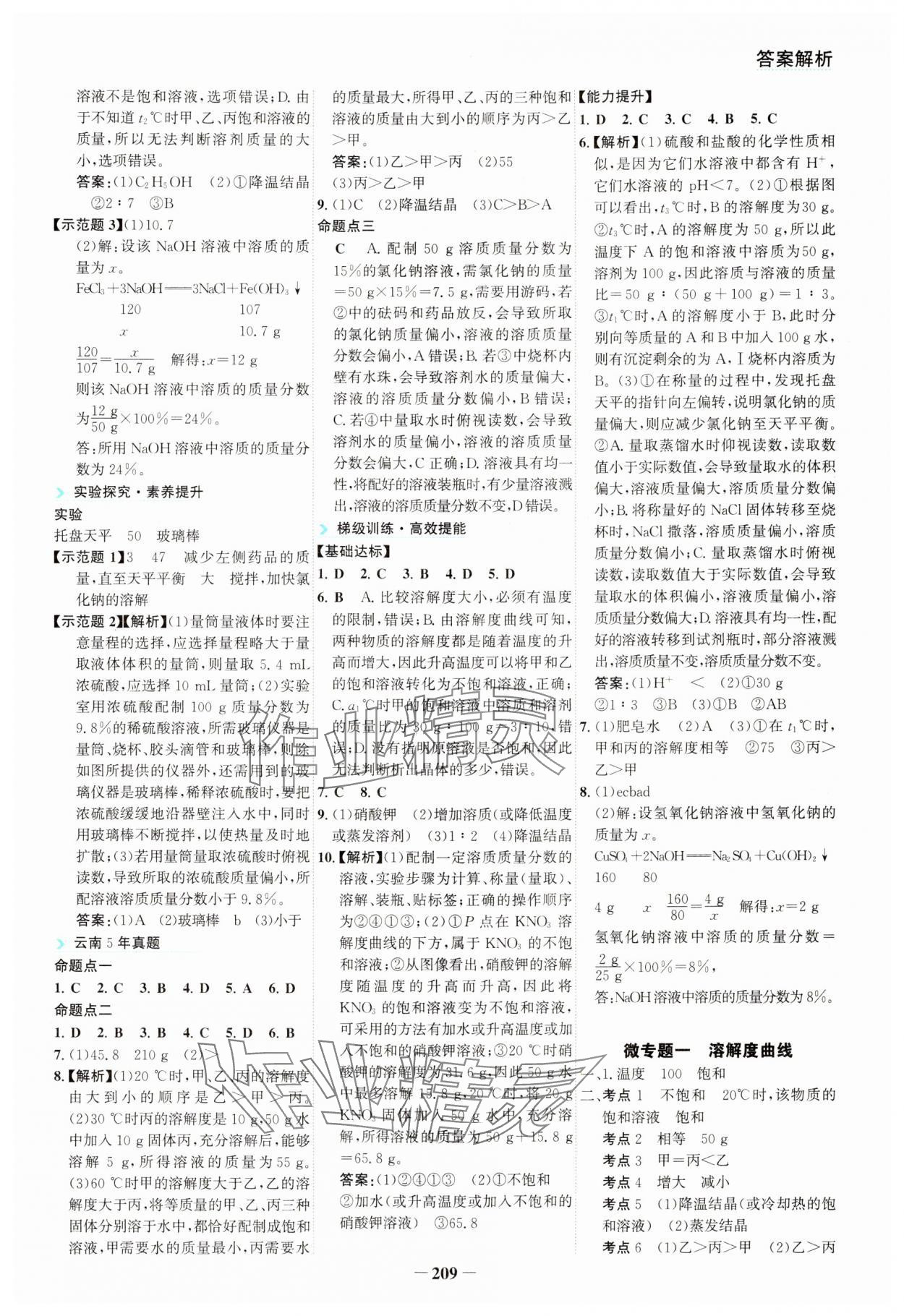 2024年初中全程复习方略海峡文艺出版社化学中考云南专版&nbsp;第5页
