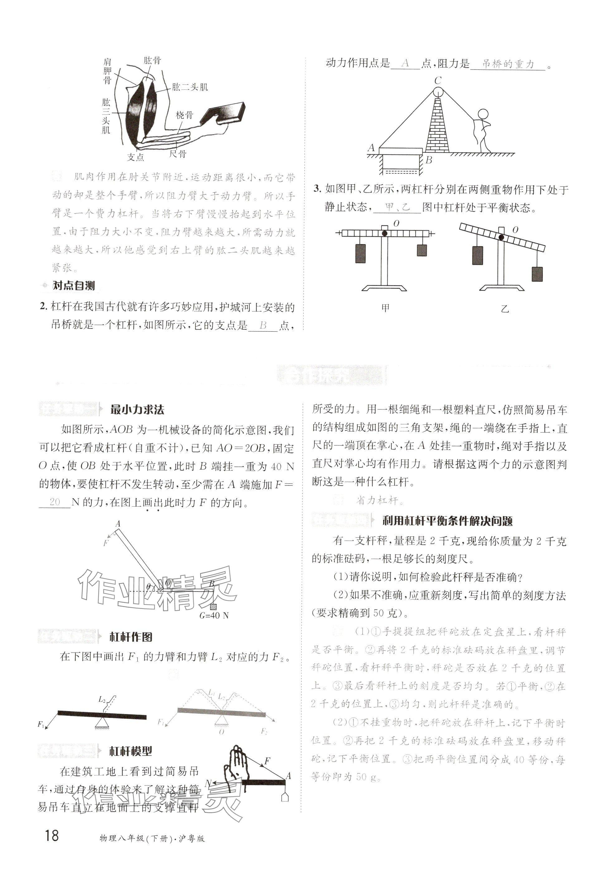 2025年金太陽導學案八年級物理下冊滬粵版 參考答案第18頁