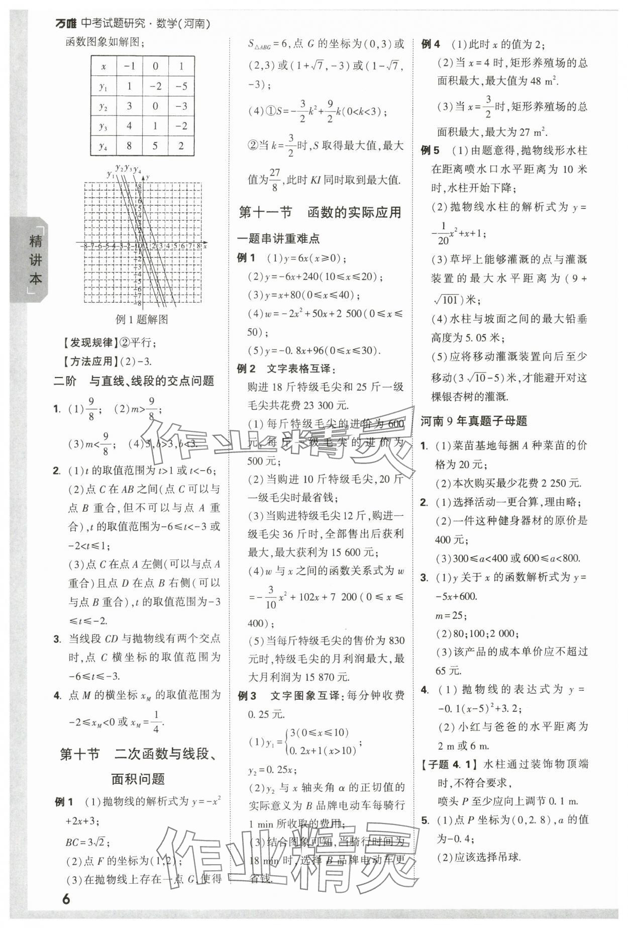 2024年万唯中考试题研究数学河南专版 参考答案第6页