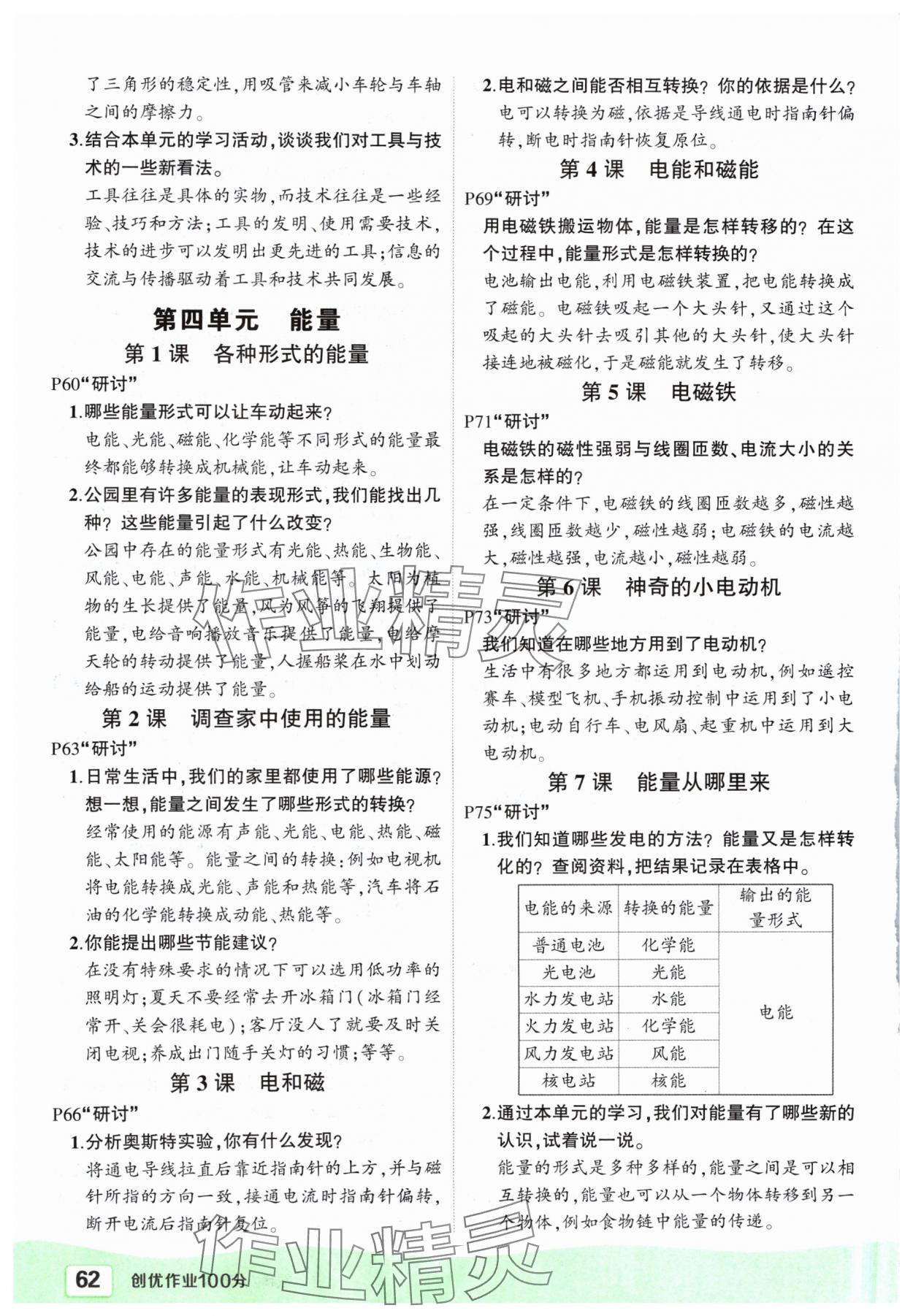 2024年状元成才路创优作业100分六年级科学上册教科版 参考答案第5页