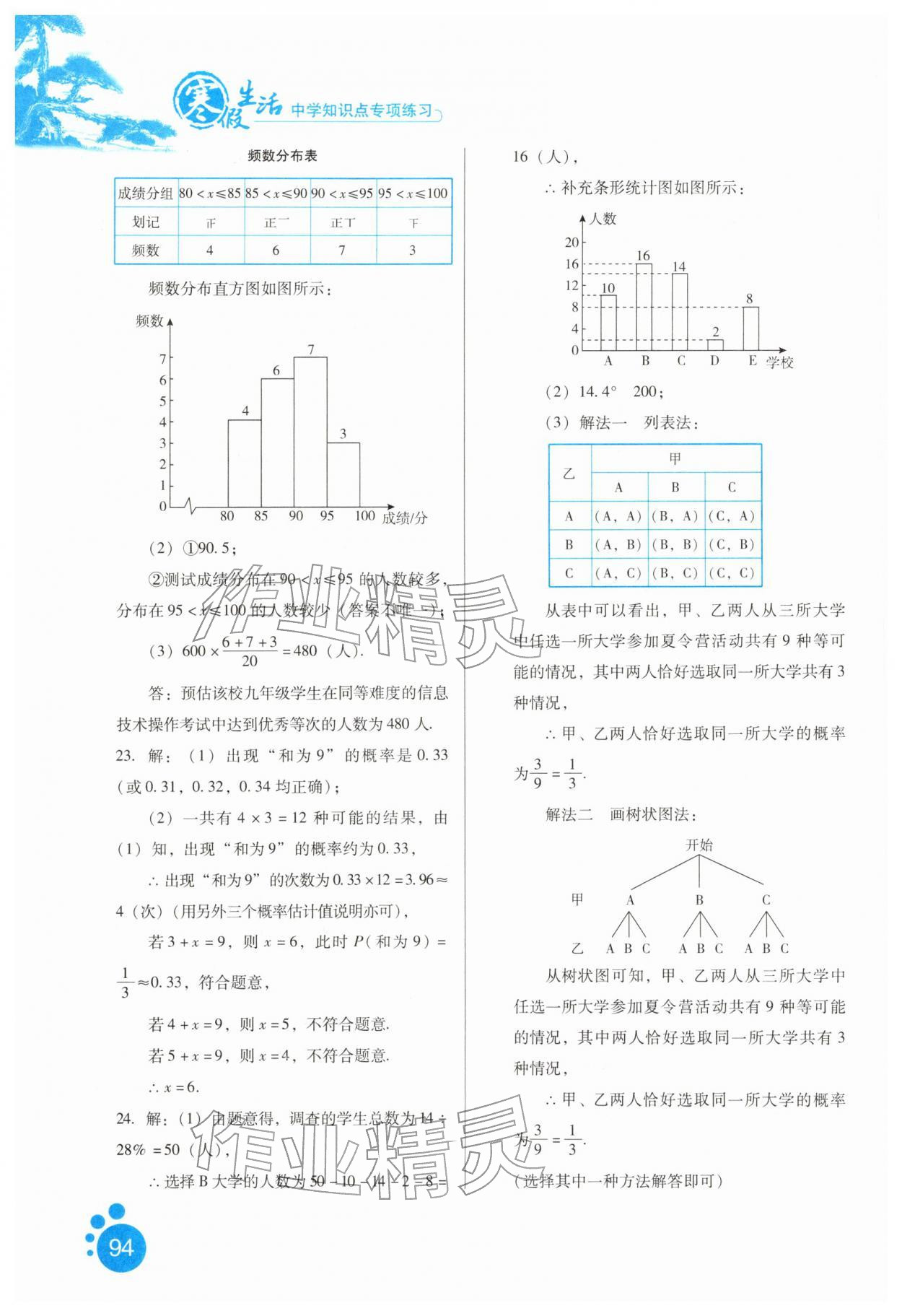 2026年寒假生活河北人民出版社九年级数学&nbsp;第6页