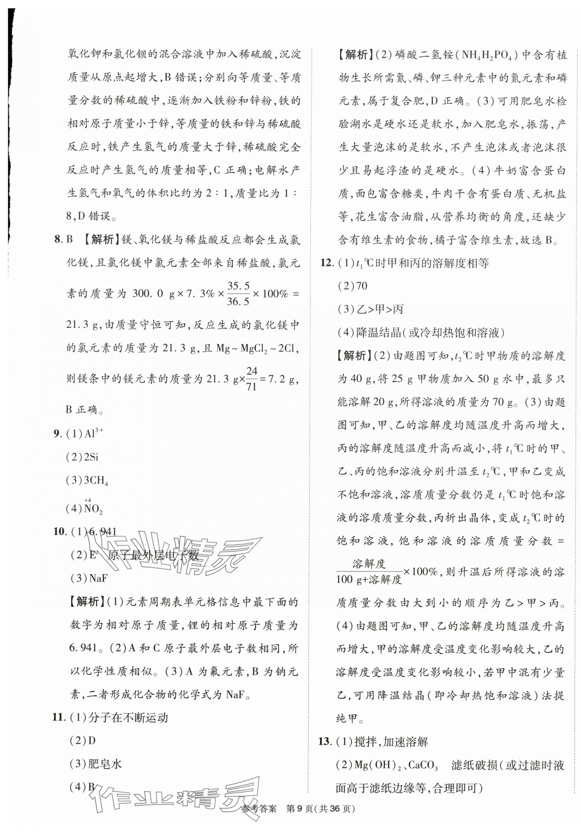 2025年中考模擬及真題精選化學(xué)中考四川專版&nbsp;第9頁