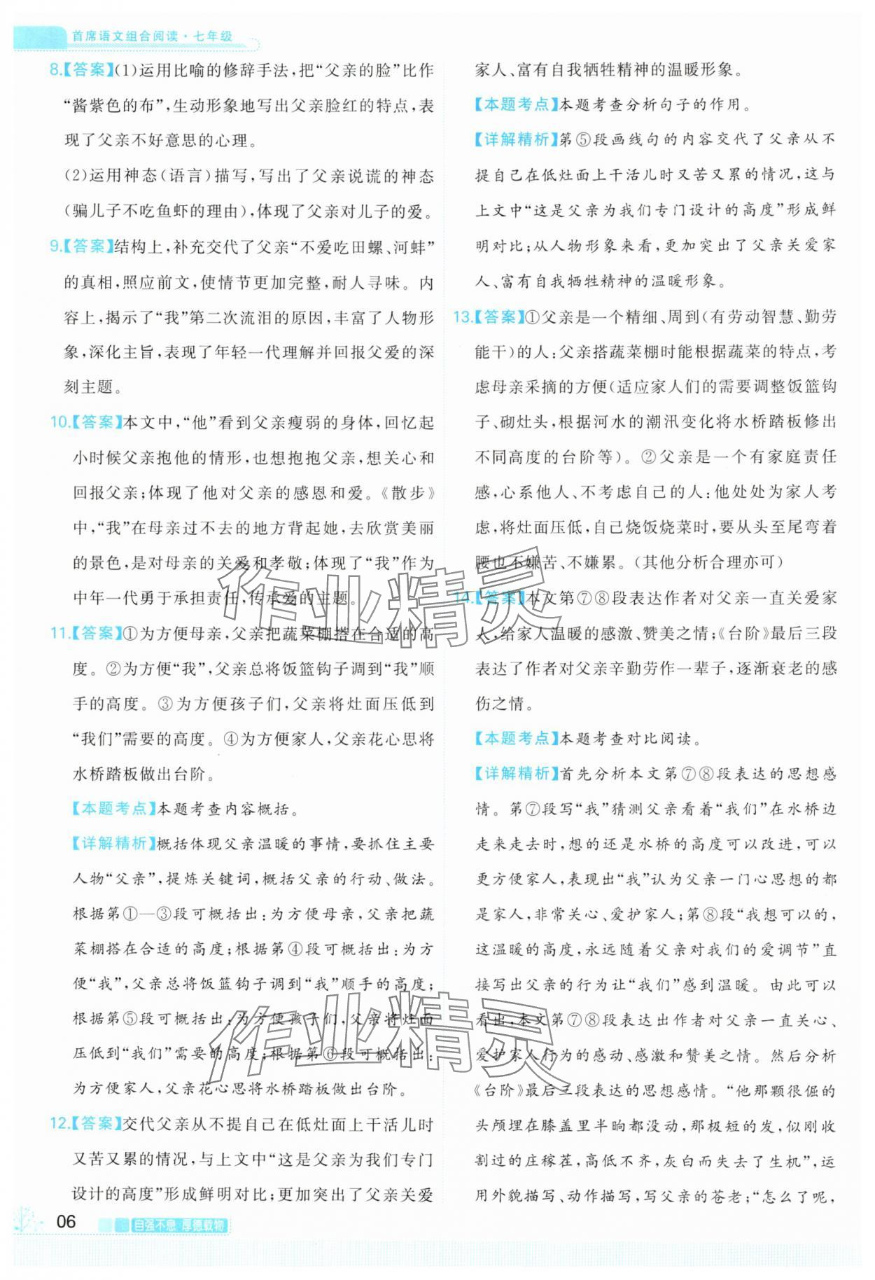 2025年首席组合阅读七年级语文人教版宁夏专版 第6页