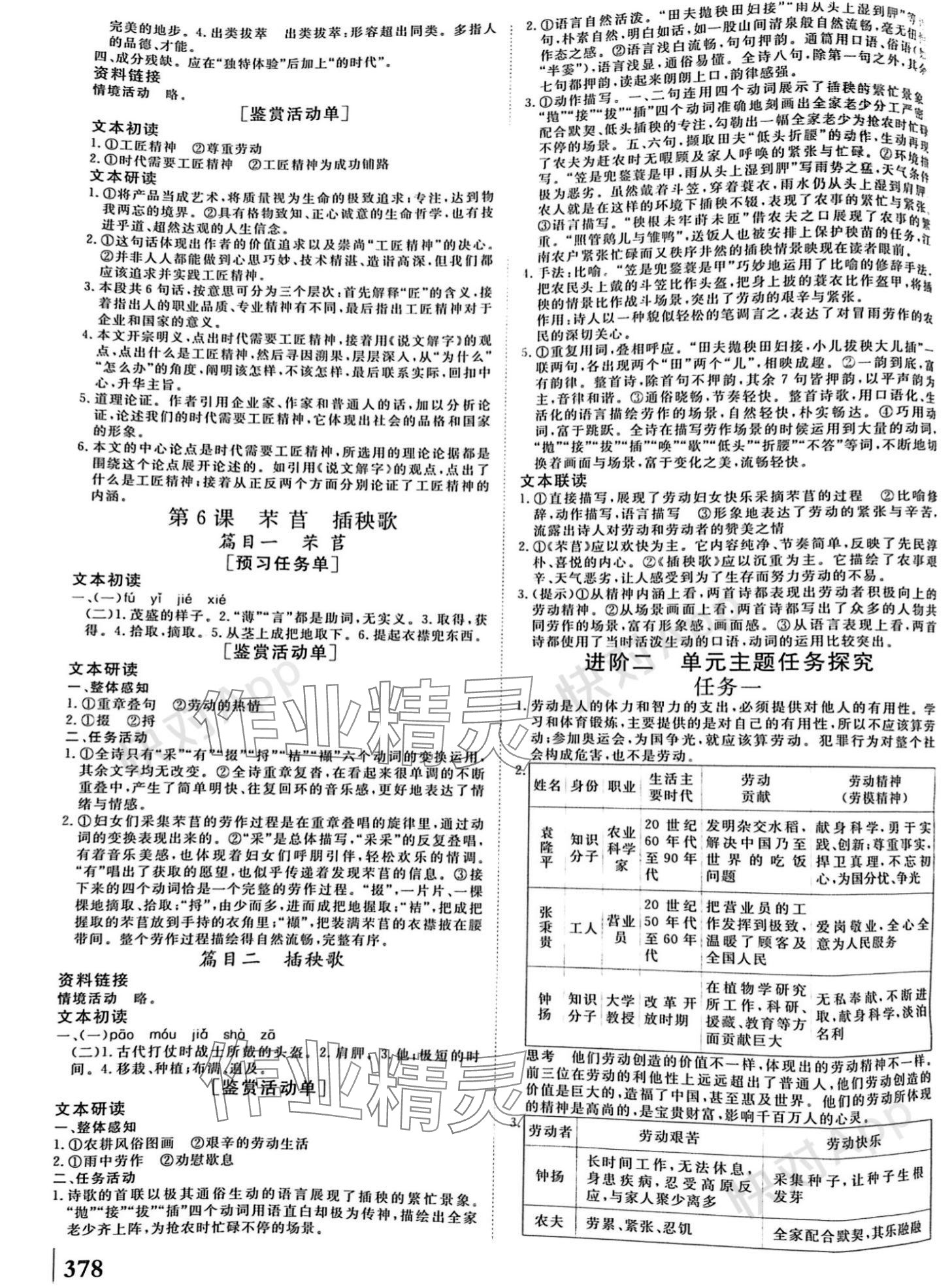 2023年課堂新坐標(biāo)高中同步導(dǎo)學(xué)案高中語(yǔ)文必修上冊(cè) 參考答案第6頁(yè)