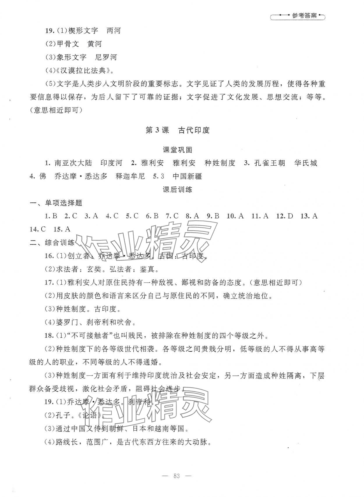 2025年課堂精練九年級(jí)歷史上冊(cè)人教版哈爾濱專版 第3頁