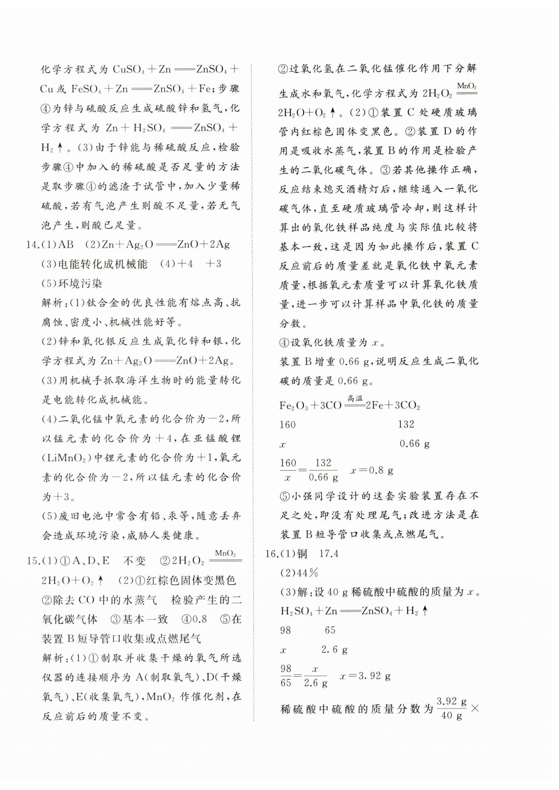 2024年精練課堂分層作業(yè)九年級化學下冊人教版 第8頁