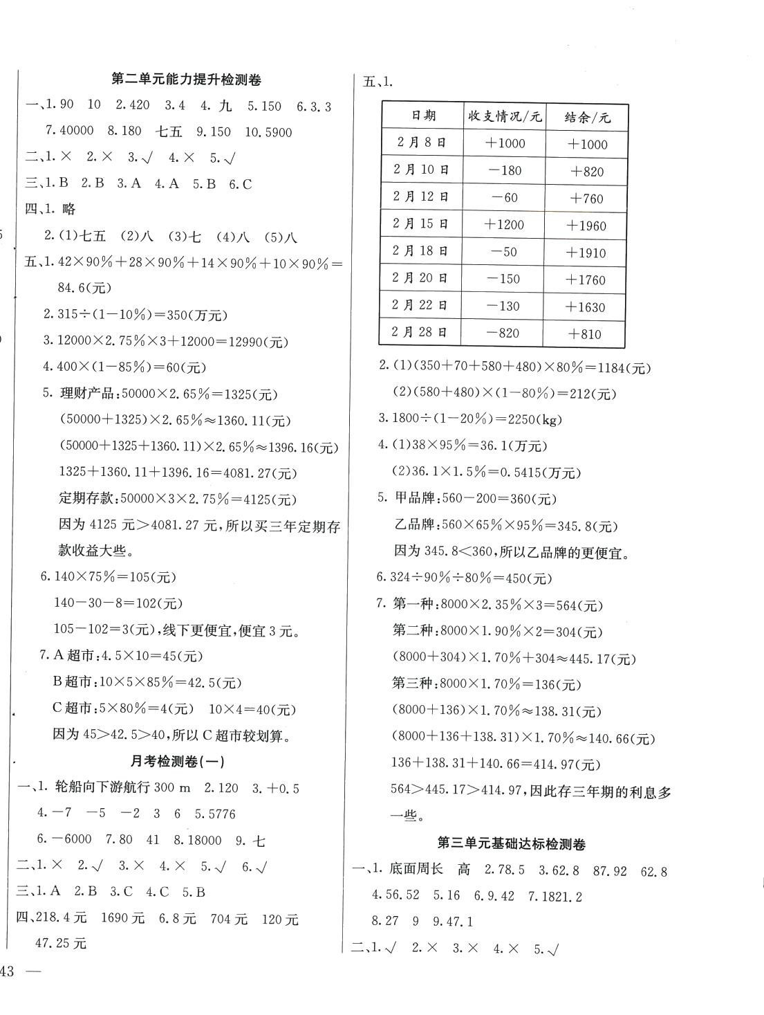 2024年同步检测卷六年级数学下册人教版 第2页