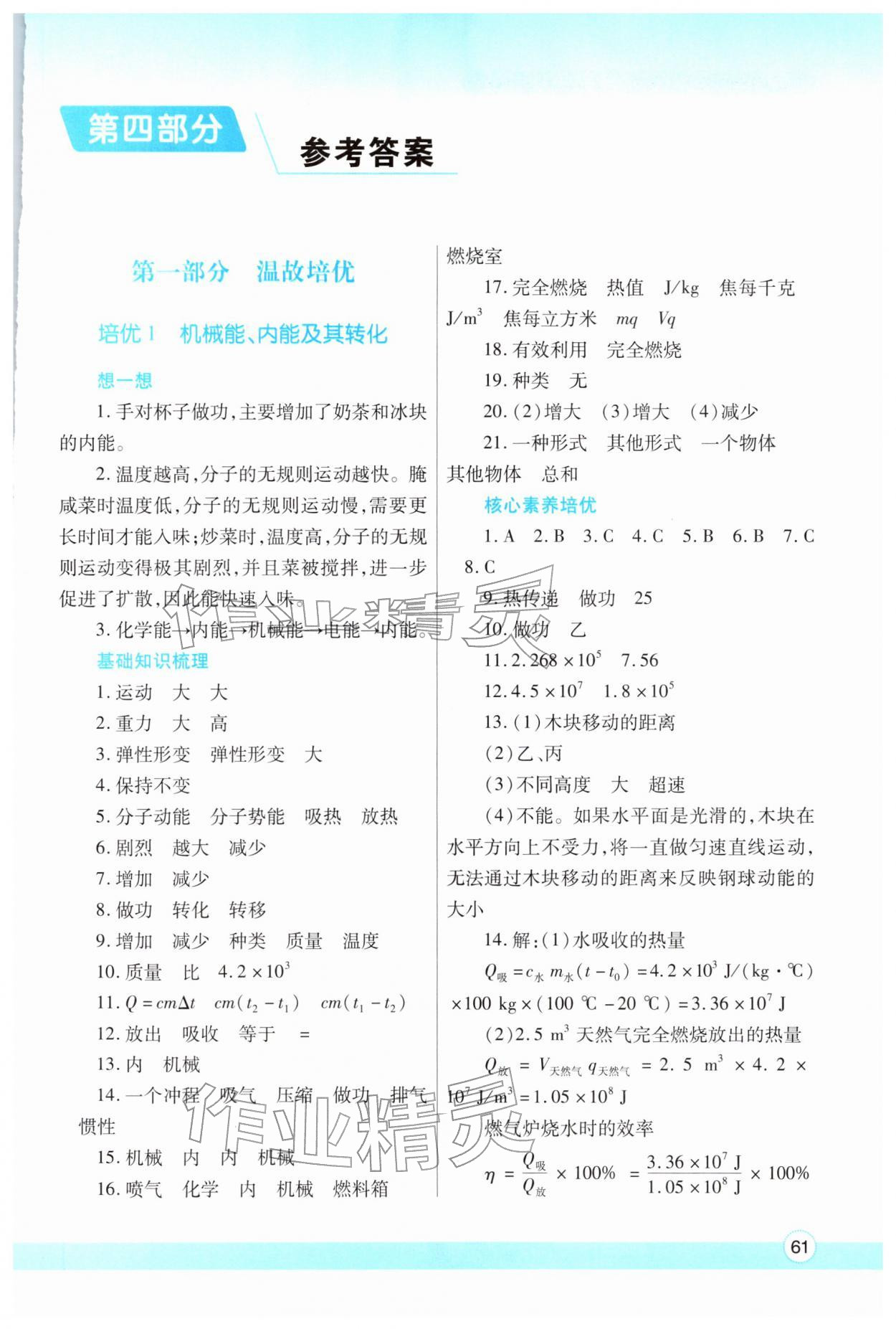 2026年寒假作业与生活陕西师范大学出版总社九年级物理北师大版&nbsp;第1页