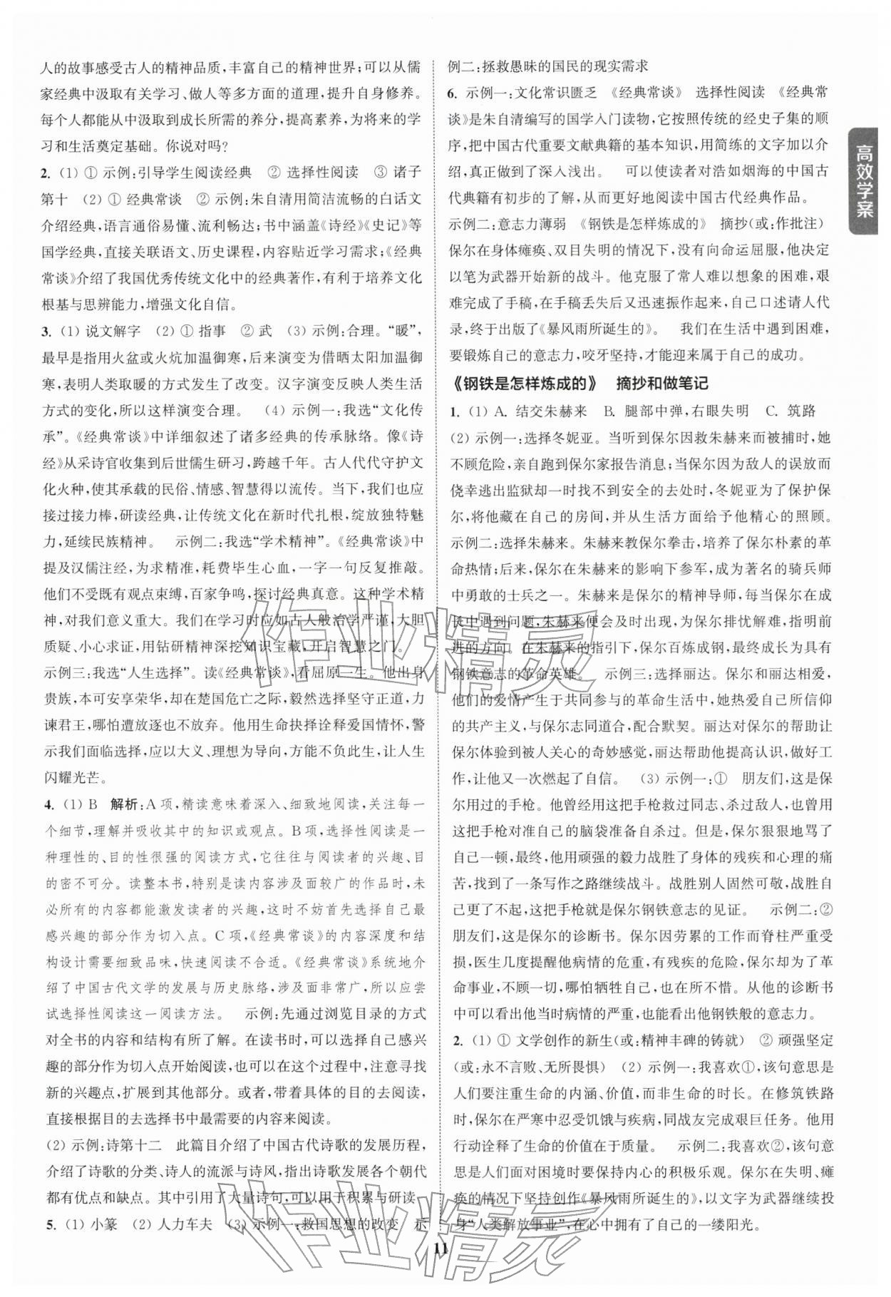 2026年通城1典中考复习方略语文盐城专用 参考答案第10页