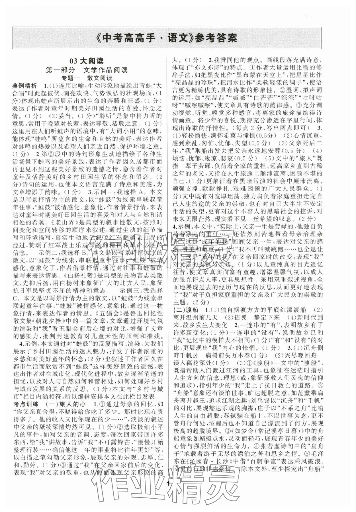 2024年中考高高手語文 第1頁