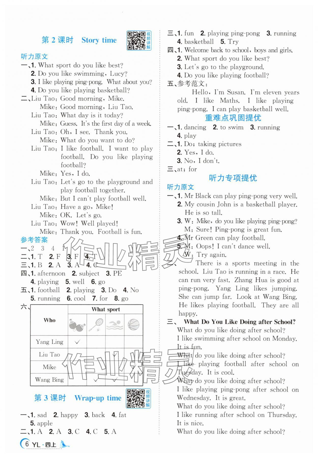 2025年陽光同學(xué)課時優(yōu)化作業(yè)四年級英語上冊譯林版江蘇專版 第6頁