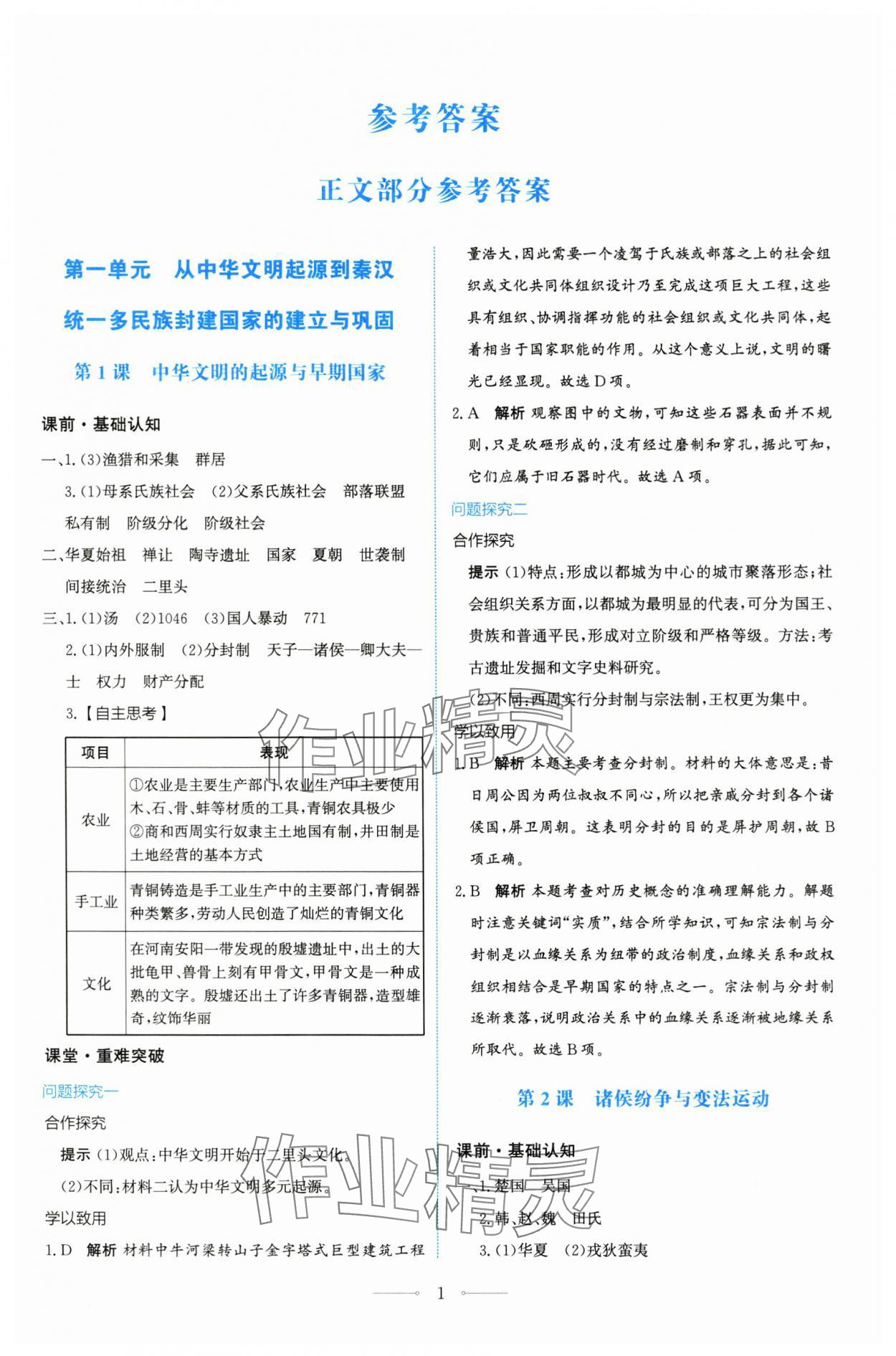 2024年志鴻優(yōu)化贏在課堂高中歷史必修上冊人教版 第1頁