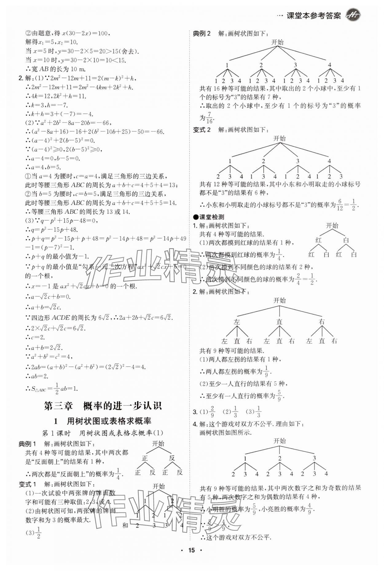 2024年學霸智慧課堂九年級數(shù)學全一冊北師大版 第15頁