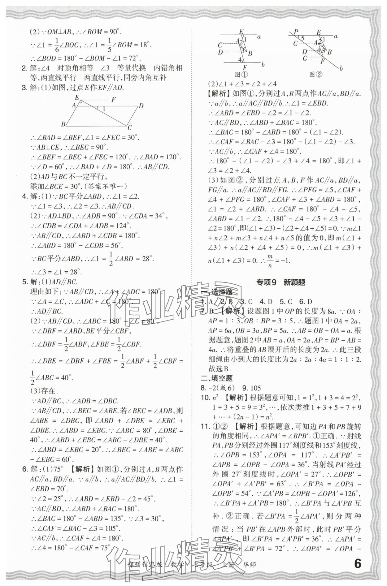 2023年王朝霞期末真题精编七年级数学上册华师大版郑州专版 参考答案第6页