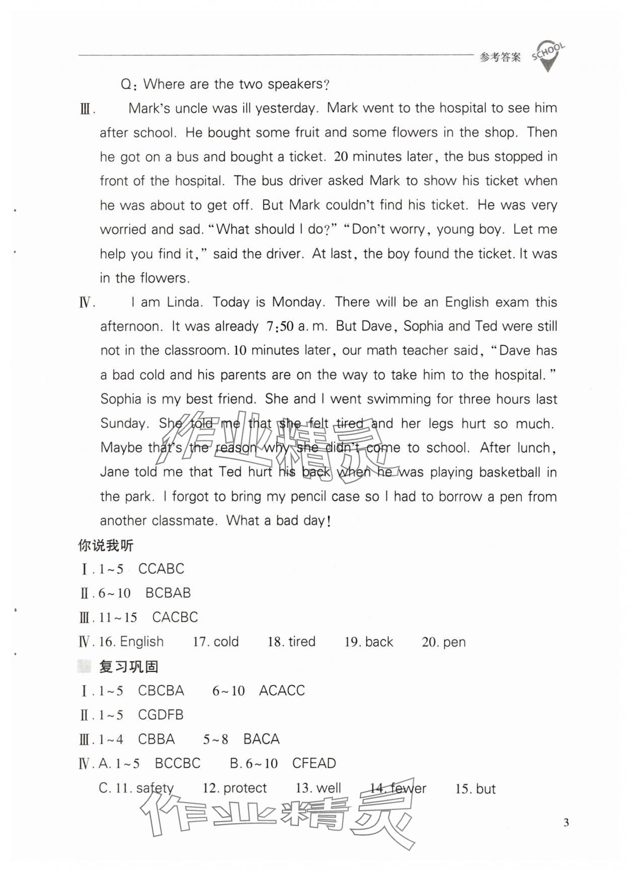 2024年新課程問題解決導(dǎo)學(xué)方案八年級(jí)英語下冊人教版 參考答案第3頁