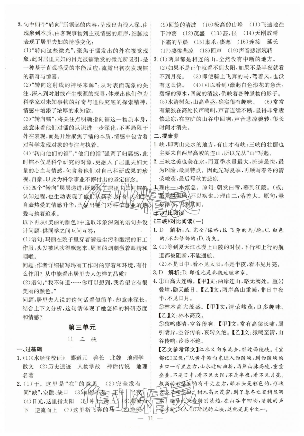 2025年考点专练八年级语文上册人教版深圳专版&nbsp;第11页