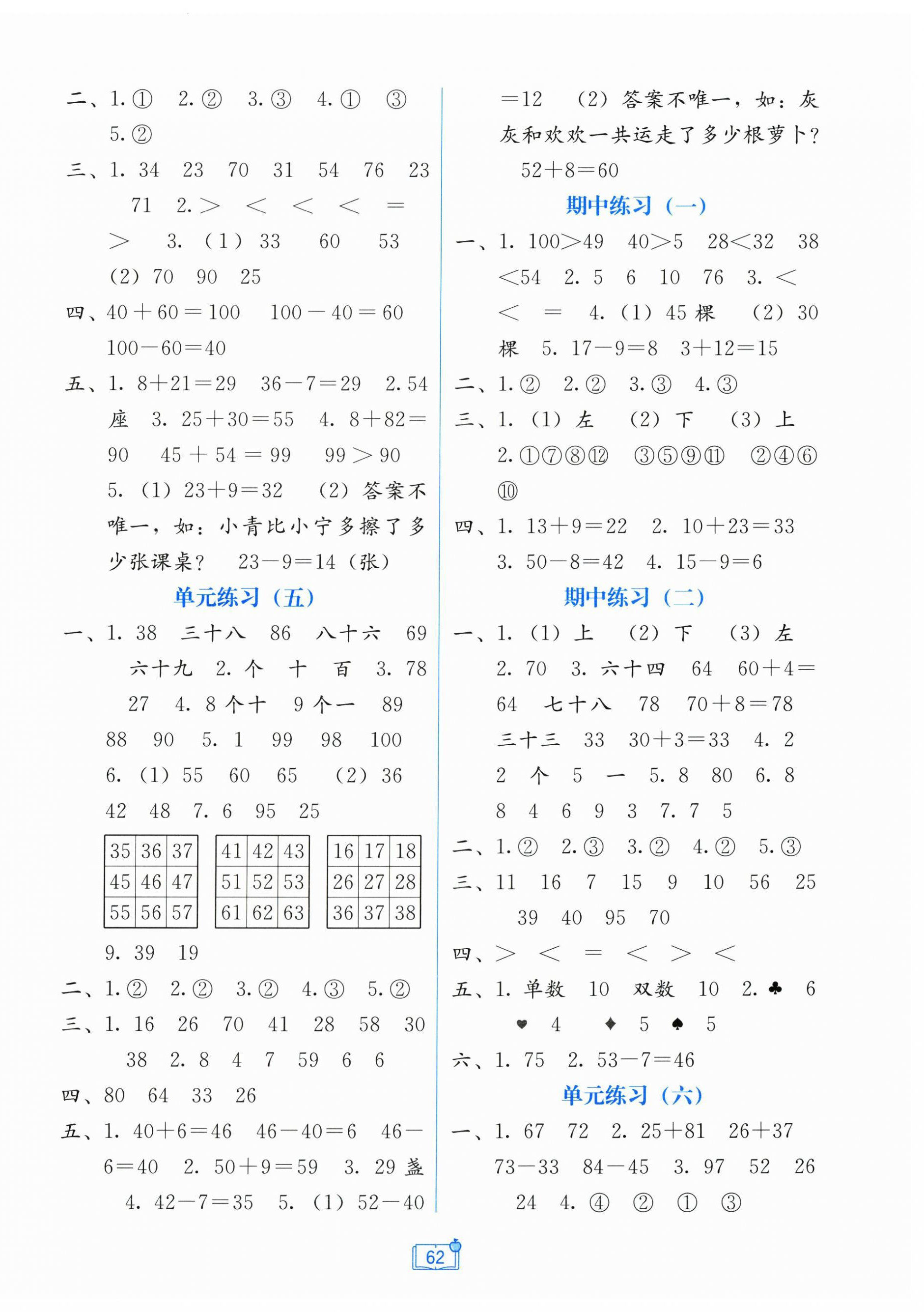 2026年自主学习能力测评单元测试一年级数学下册冀教版&nbsp;第2页