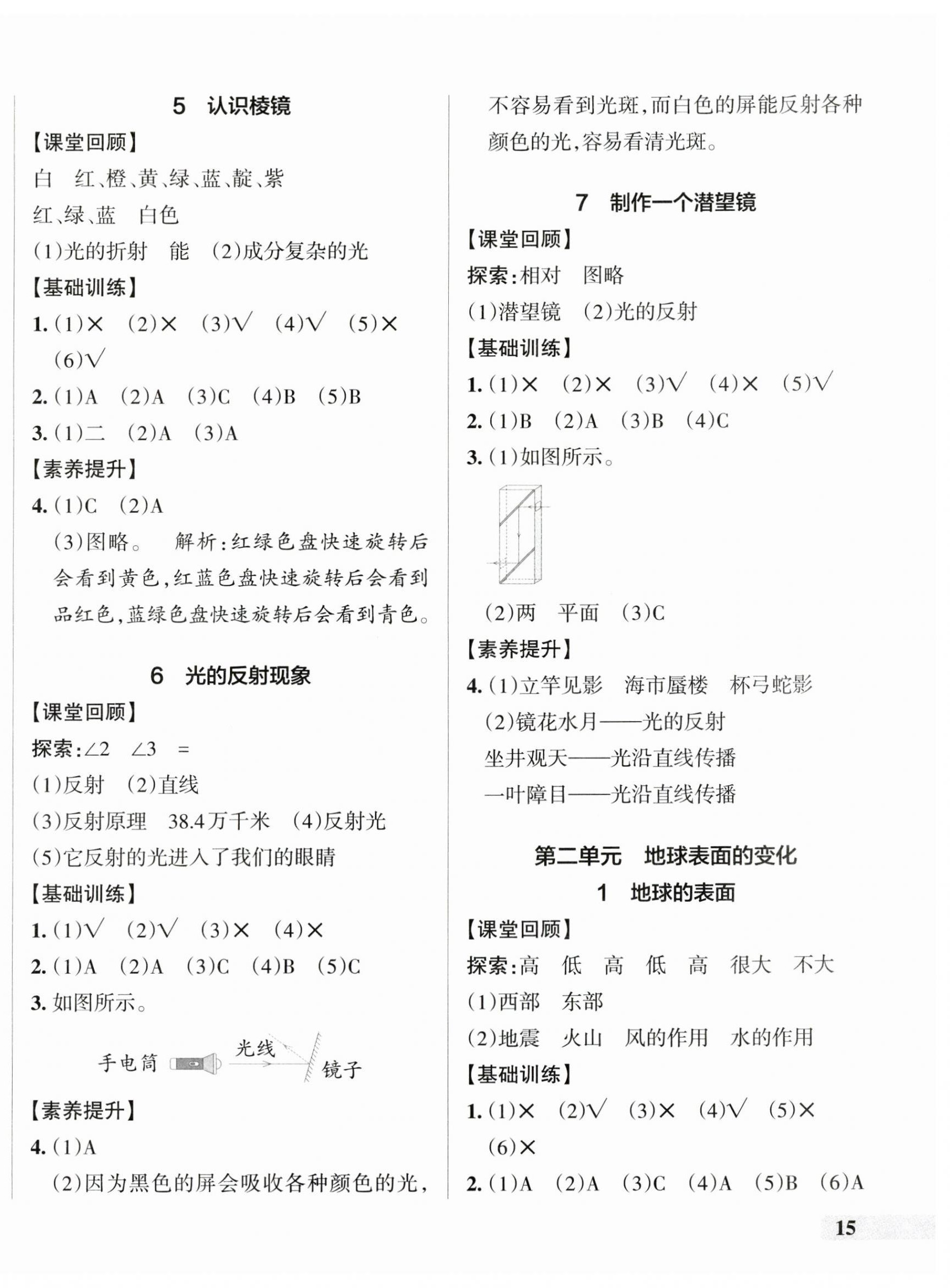 2024年小學(xué)學(xué)霸作業(yè)本五年級(jí)科學(xué)上冊(cè)教科版 參考答案第2頁(yè)