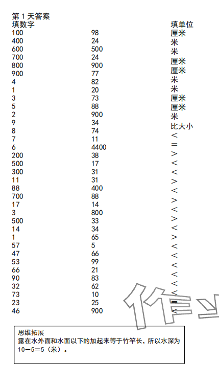2023年口算題10000道二年級數學上冊 參考答案第1頁