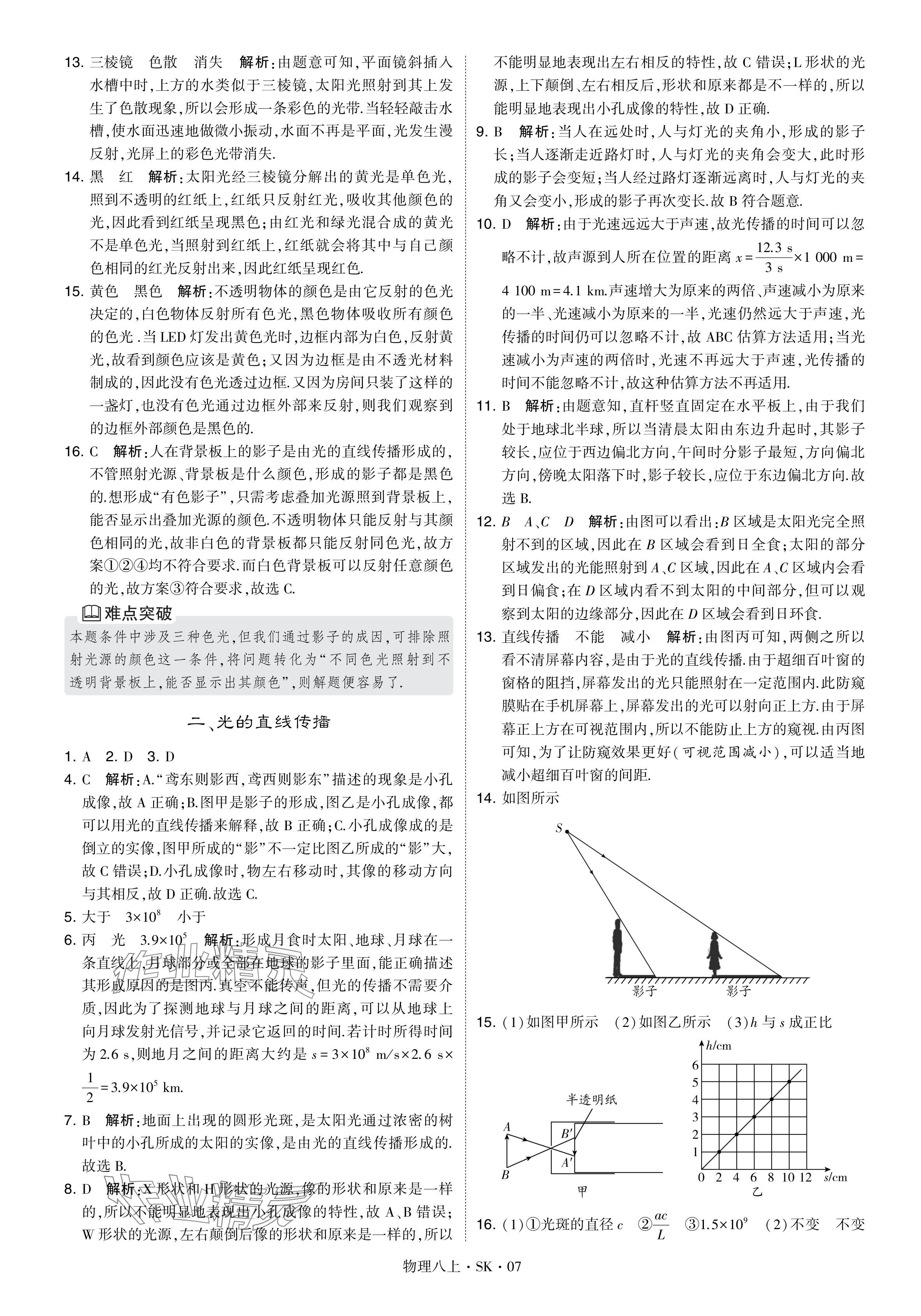 2024年經(jīng)綸學(xué)典學(xué)霸題中題八年級(jí)物理上冊(cè)蘇科版 參考答案第7頁(yè)