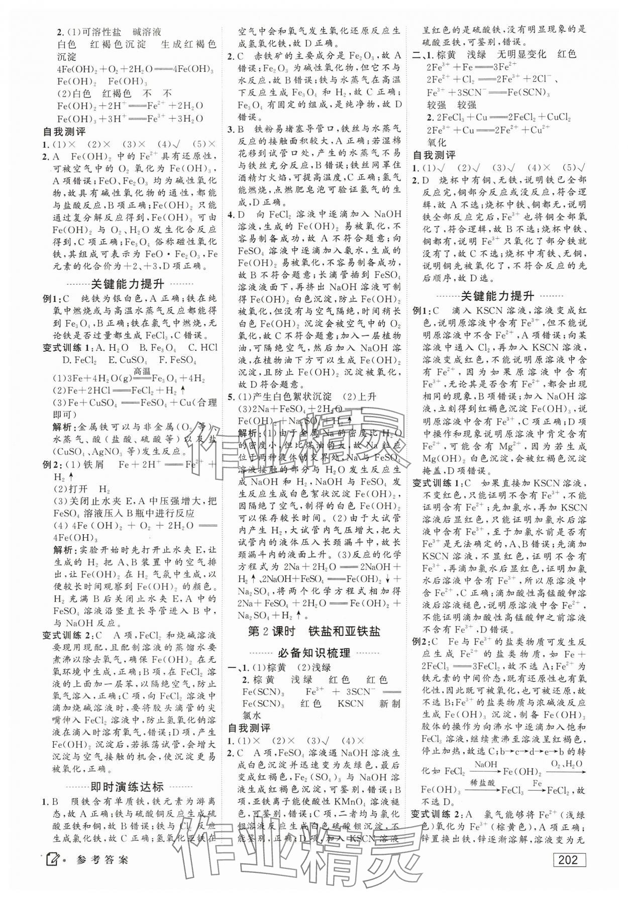 2023年紅對勾講與練高中必修化學(xué)必修第一冊人教版 參考答案第12頁