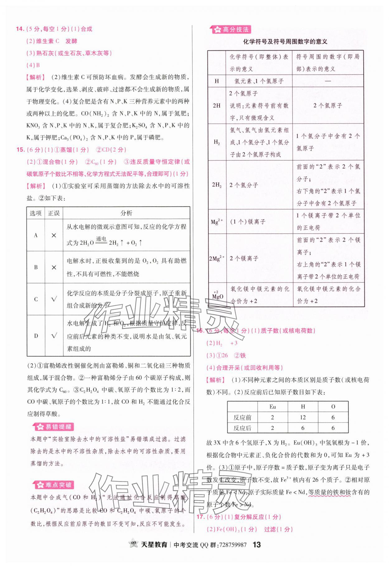 2024年金考卷45套匯編化學(xué)江西專版 參考答案第13頁(yè)