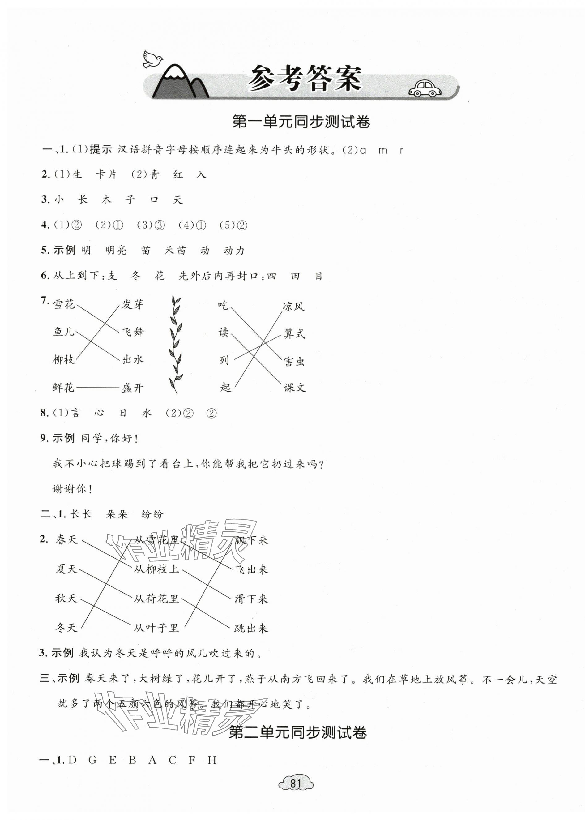 2025年學(xué)習(xí)目標(biāo)與檢測(cè)同步測(cè)試卷一年級(jí)語(yǔ)文下冊(cè)人教版 第1頁(yè)