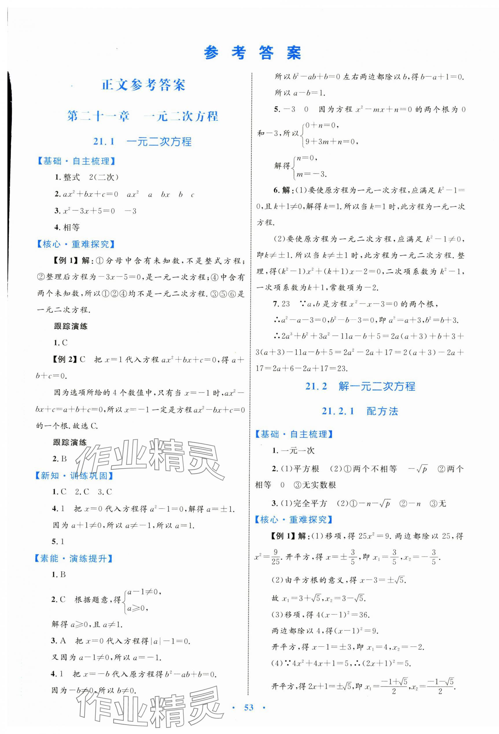 2024年同步学习目标与检测九年级数学全一册人教版 第1页