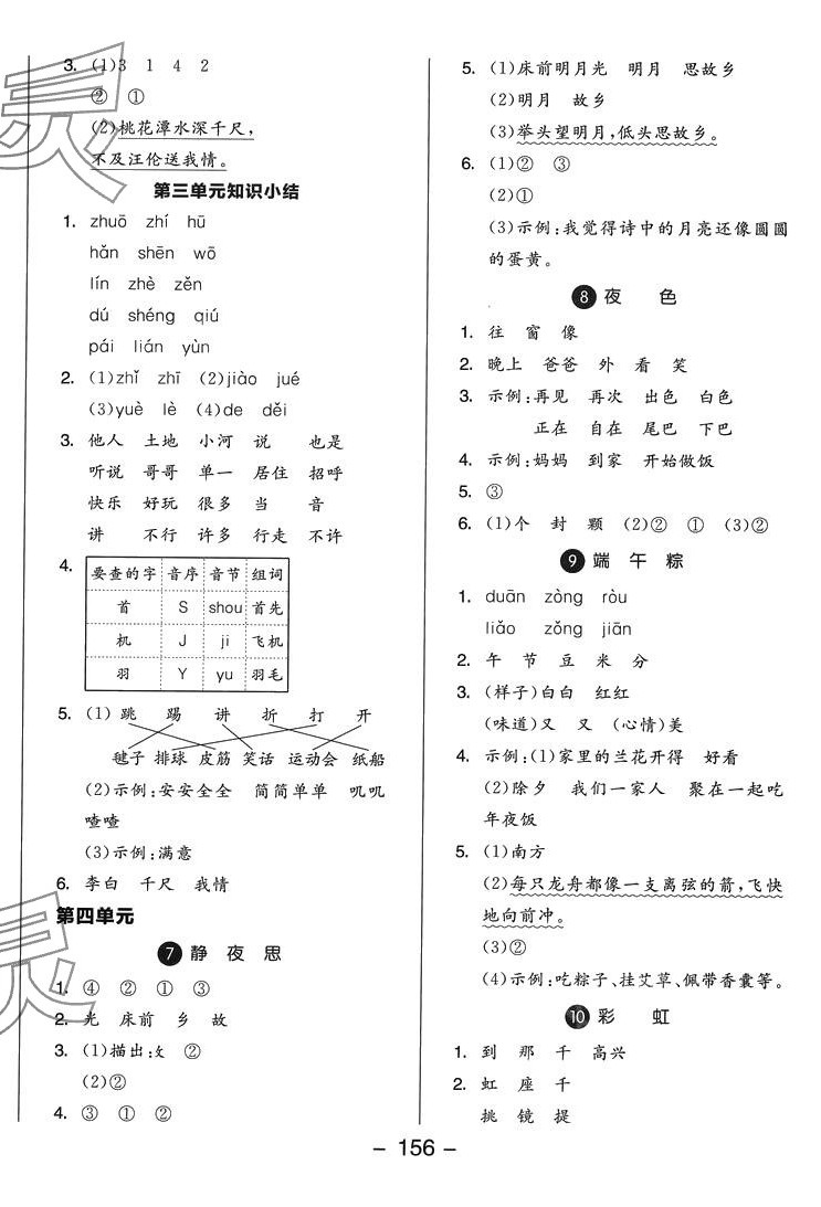 2024年全品學(xué)練考一年級(jí)語文下冊(cè)人教版福建專版 第4頁