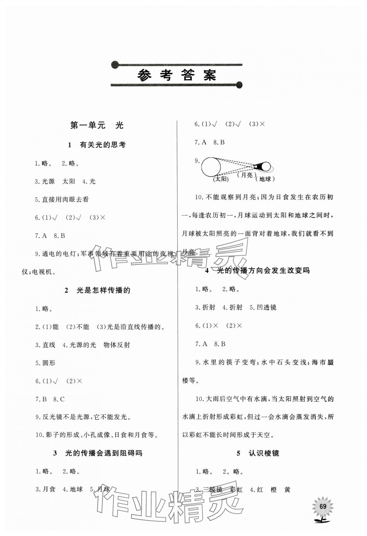 2023年同步练习山东文艺出版社五年级科学上册青岛版 第1页