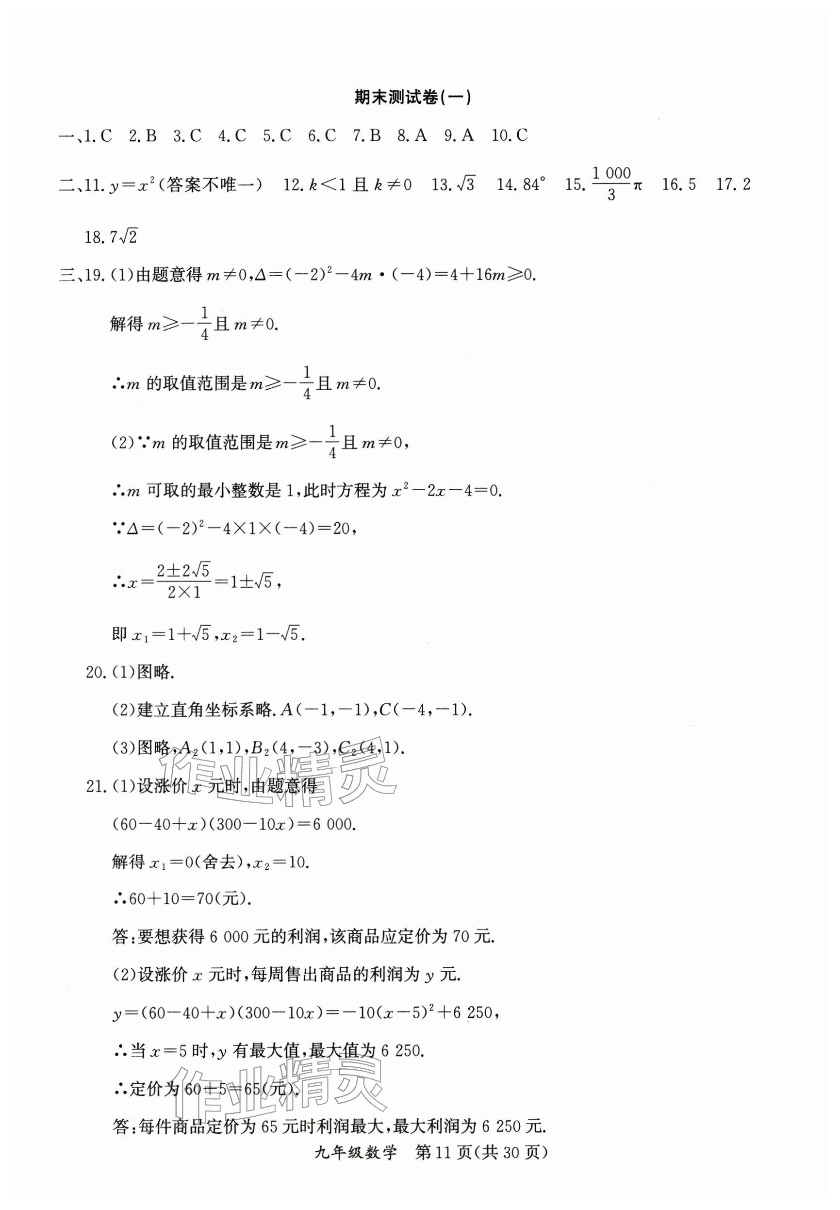 2026年寒假作業(yè)延邊教育出版社九年級合訂本人教版B版河南專版&nbsp;參考答案第11頁