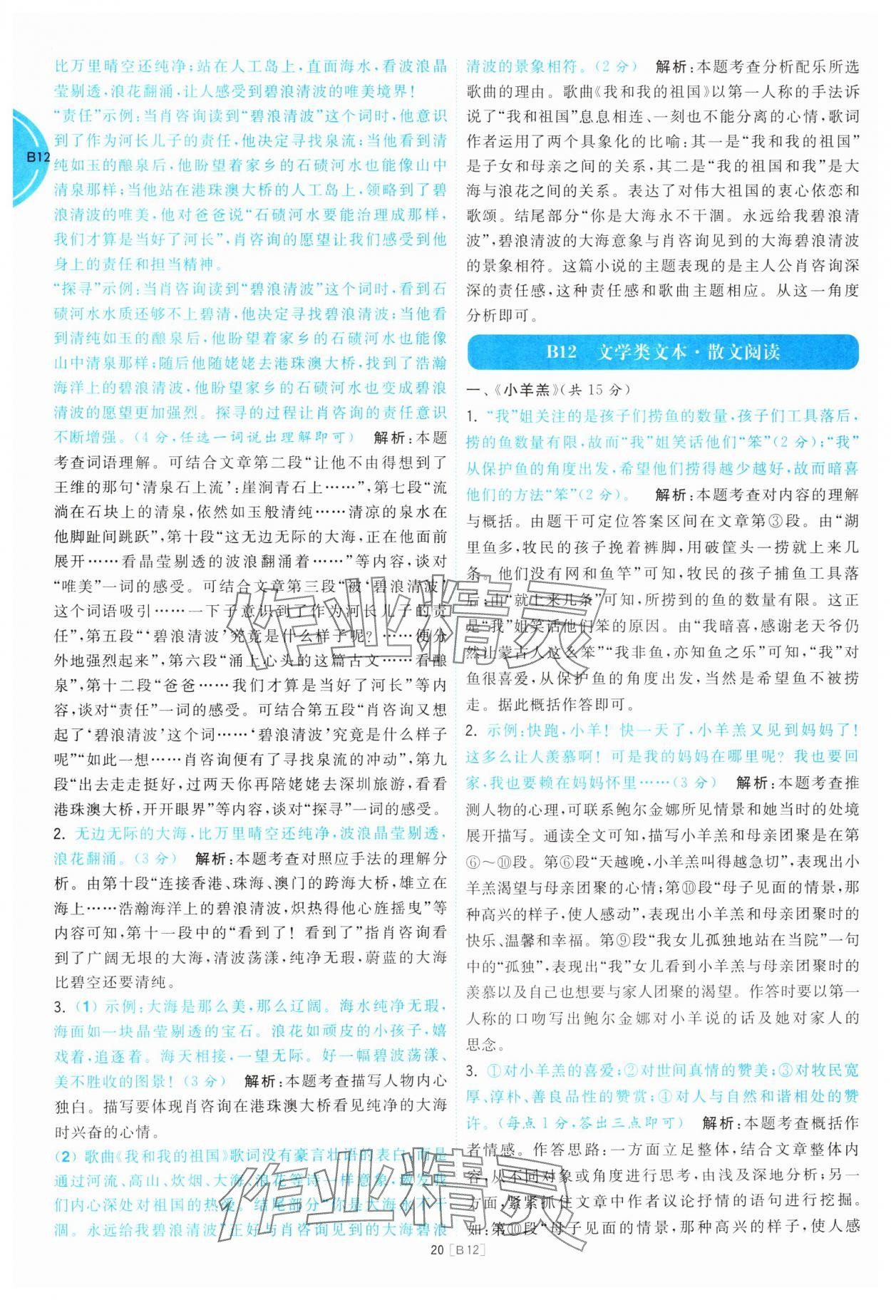 2025年江蘇十三大市名卷優選38套中考語文 參考答案第20頁