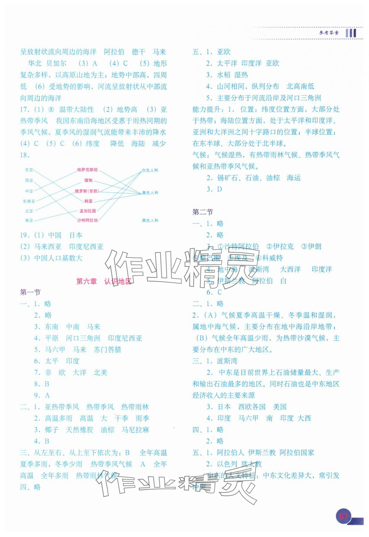 2025年地理填充圖冊中國地圖出版社八年級下冊中圖版陜西專版 參考答案第2頁