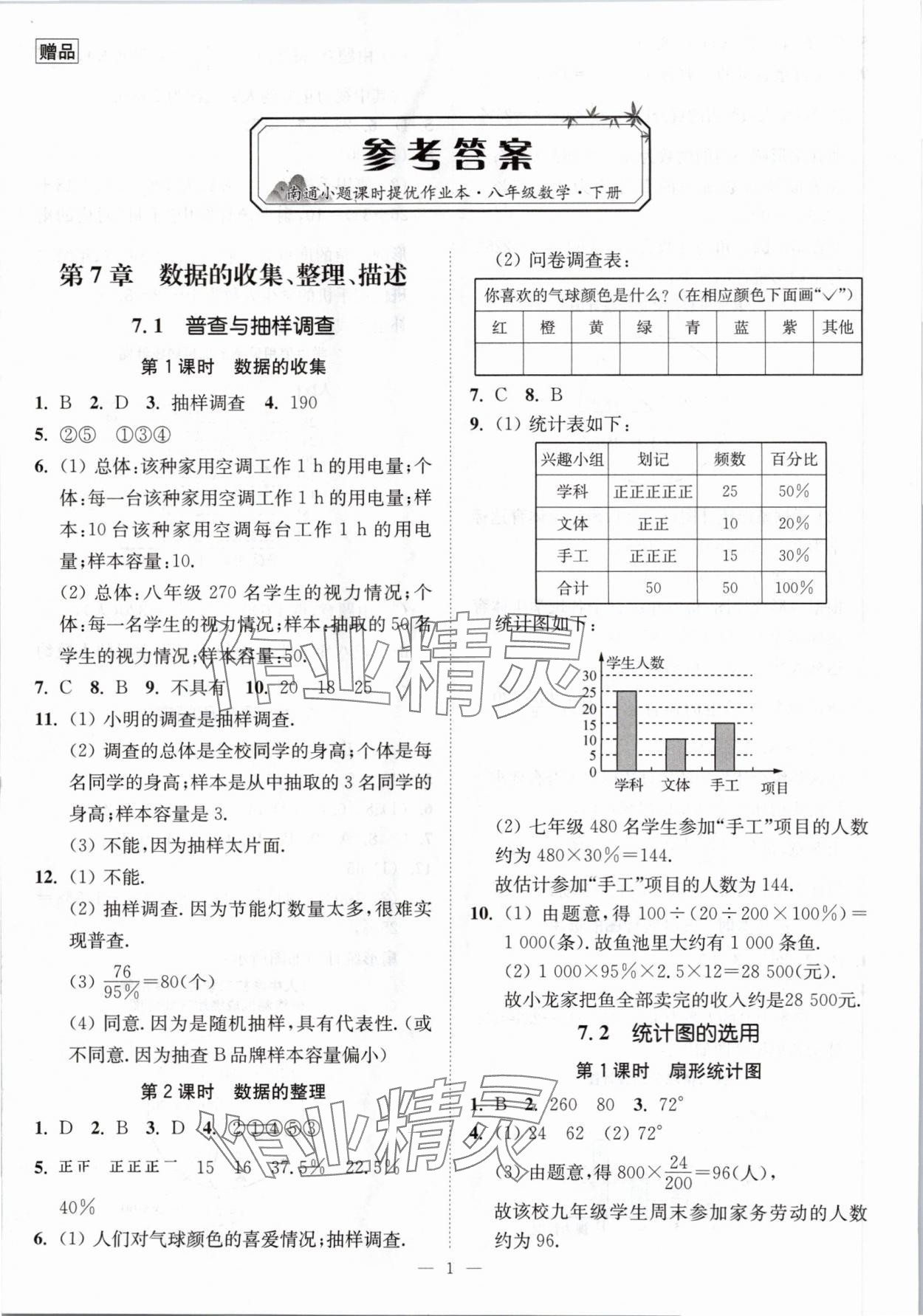 2024年南通小題課時(shí)提優(yōu)作業(yè)本八年級(jí)數(shù)學(xué)下冊(cè)蘇科版 第1頁