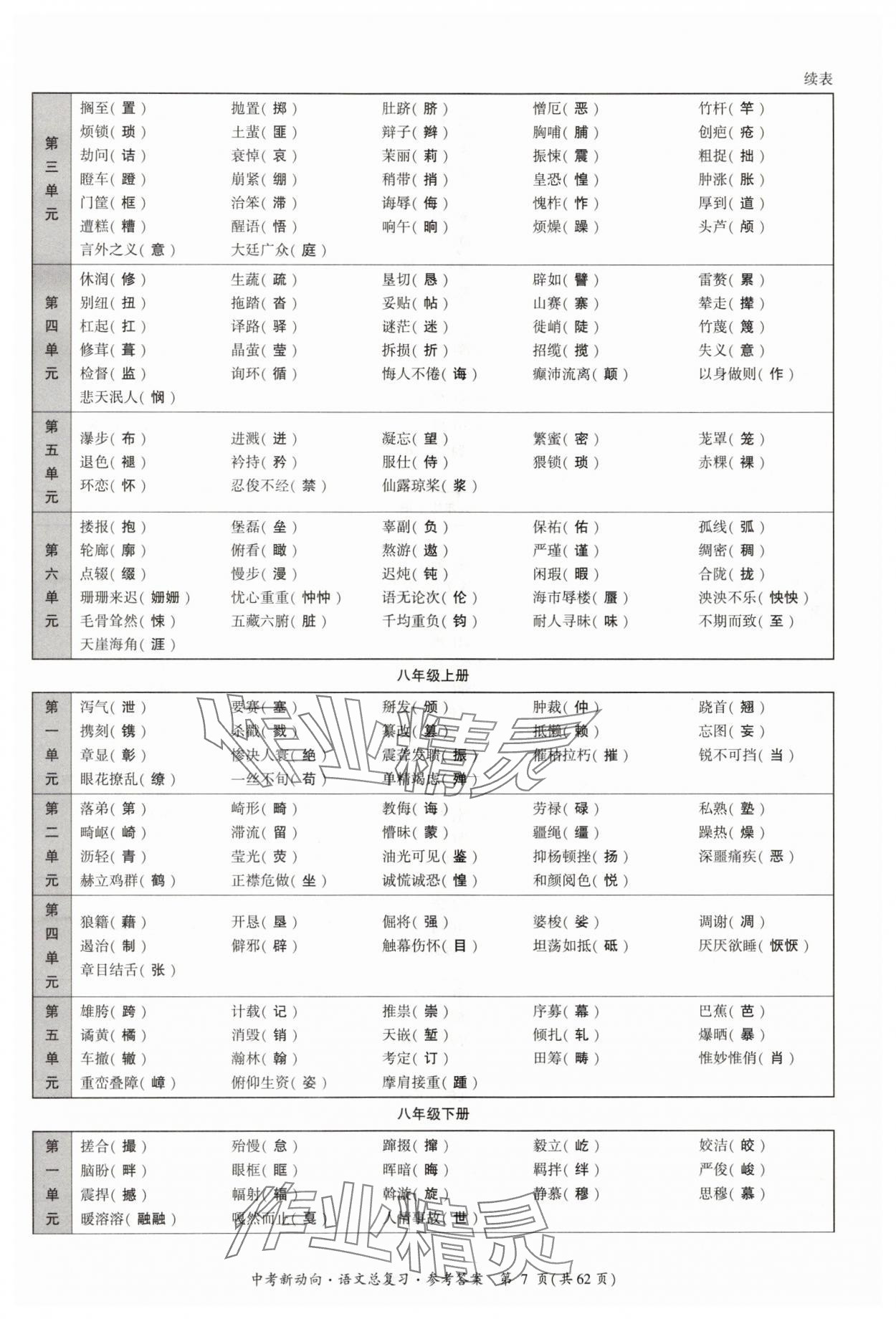 2025年中考新動(dòng)向語文廣東專版 參考答案第7頁