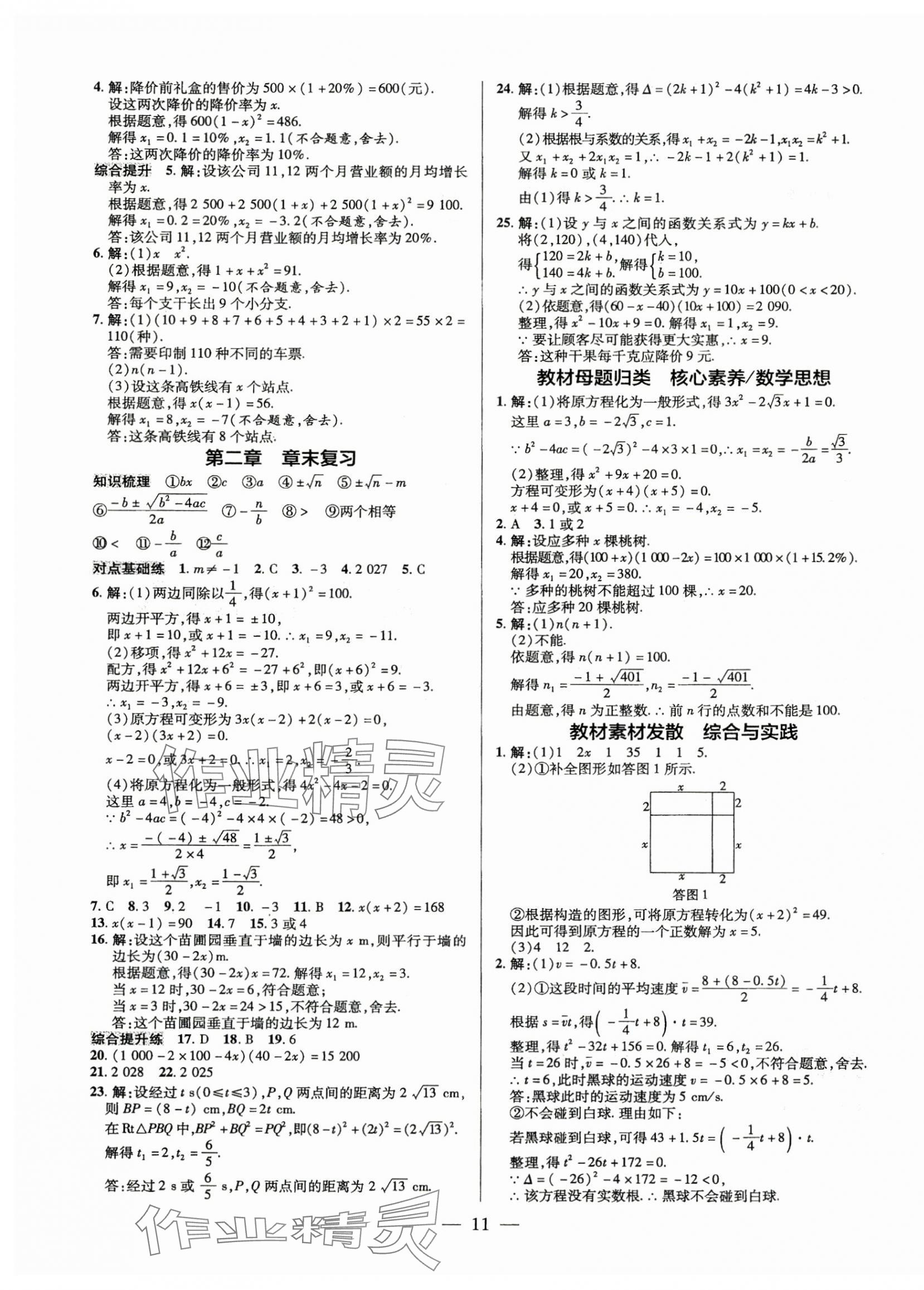 2025年領(lǐng)跑作業(yè)本九年級(jí)數(shù)學(xué)全一冊(cè)北師大版 第11頁(yè)