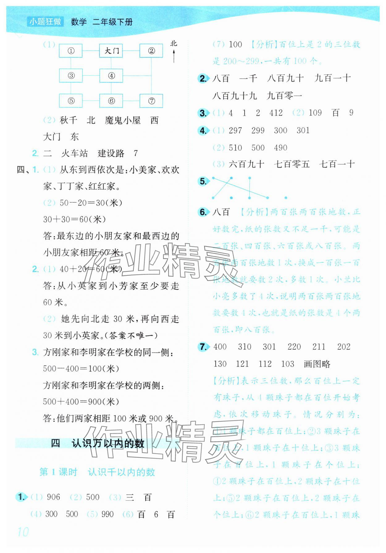 2025年小題狂做培優作業本二年級數學下冊蘇教版 參考答案第10頁