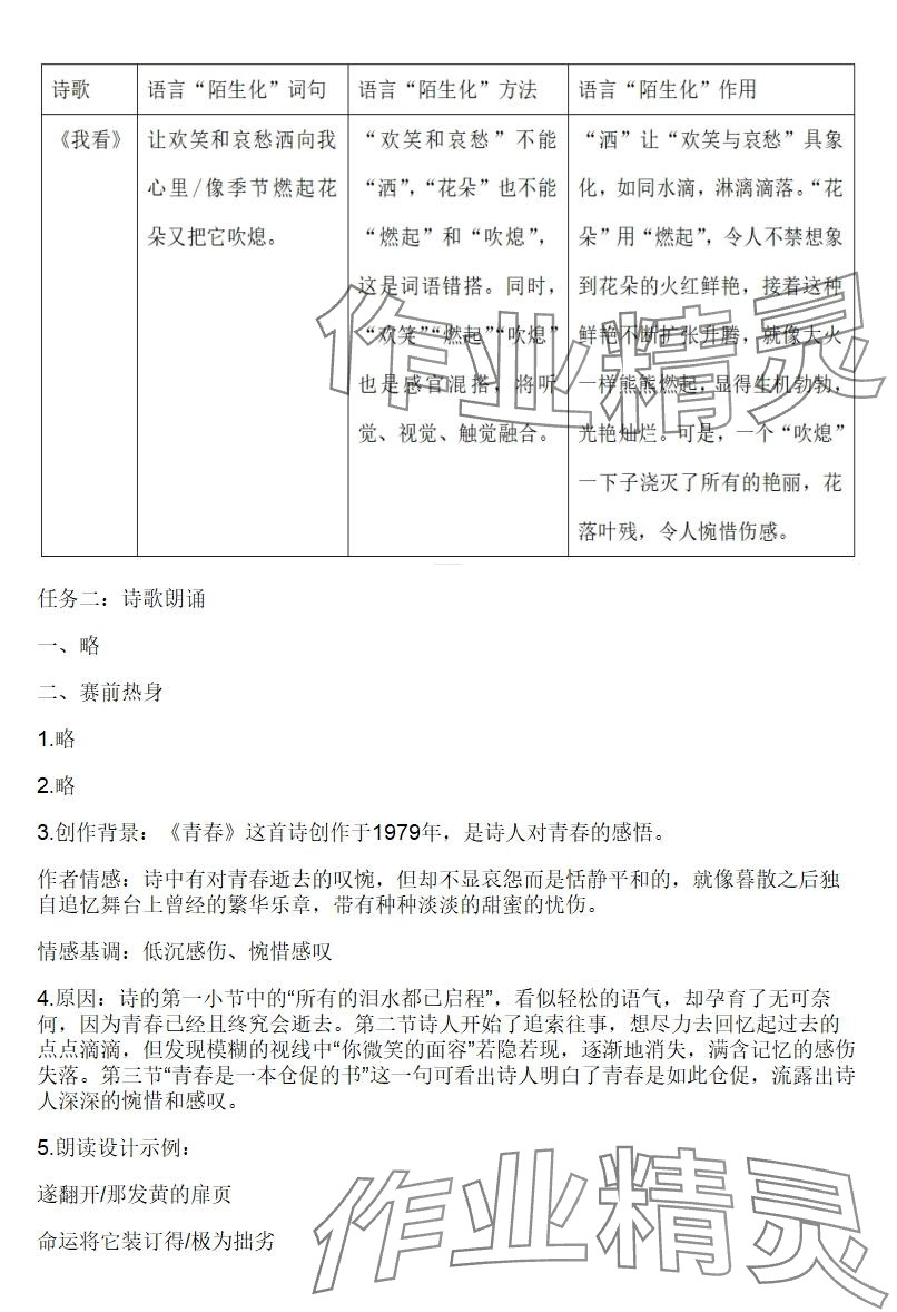 2025年知识与能力训练九年级语文上册人教版 参考答案第4页