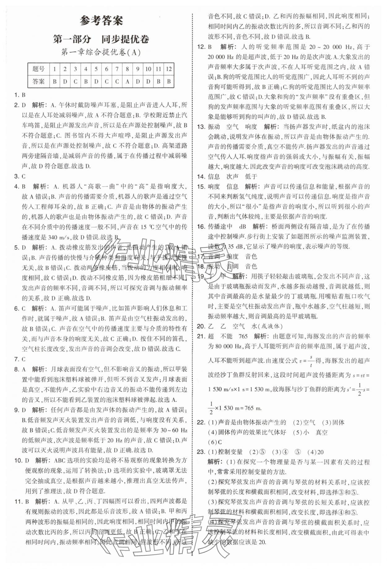2025年學霸提優(yōu)大試卷八年級物理上冊蘇科版 第1頁